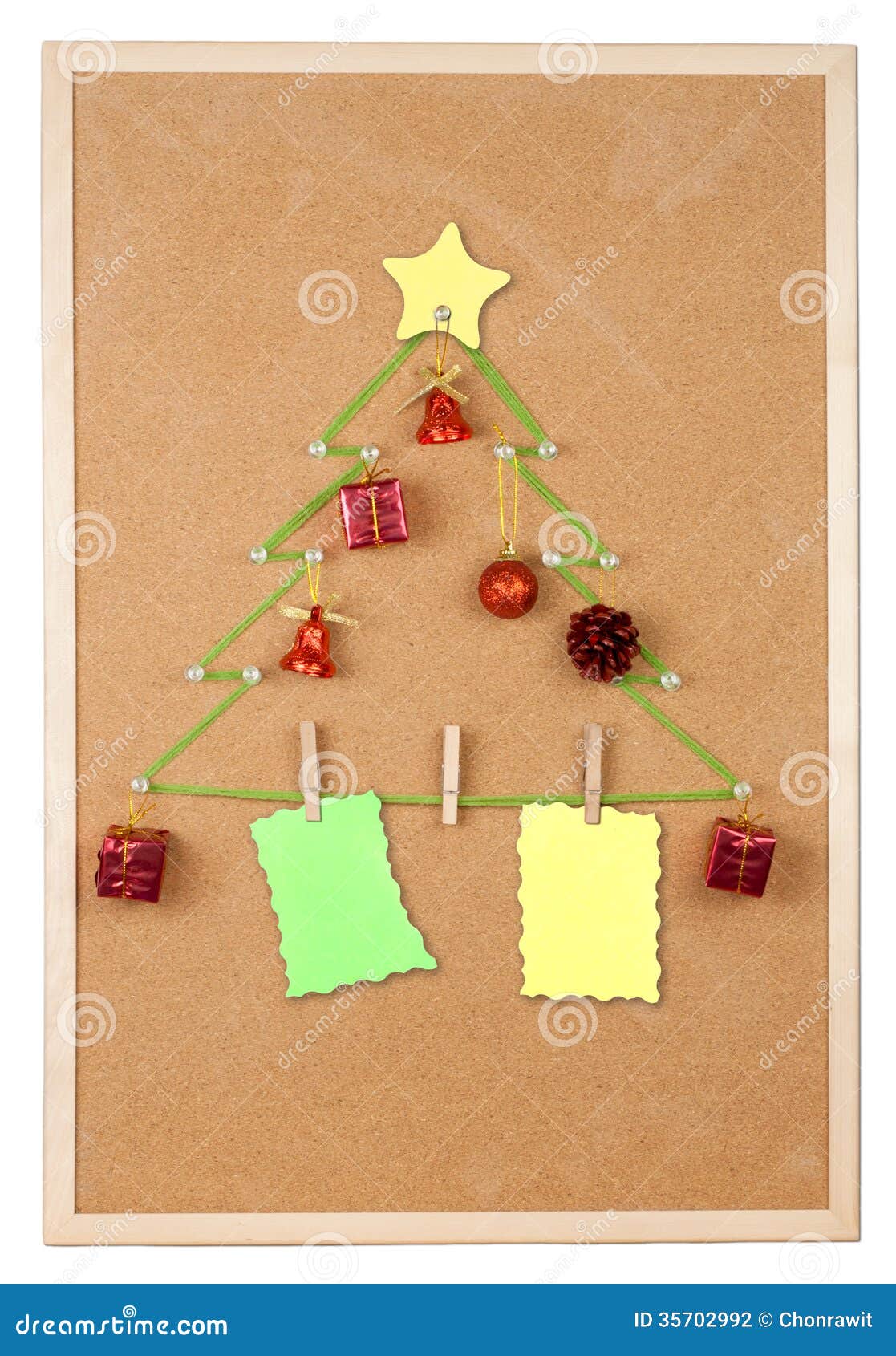Christmas Tree on Noticeboard Stock Photo Image of stick, reminder
