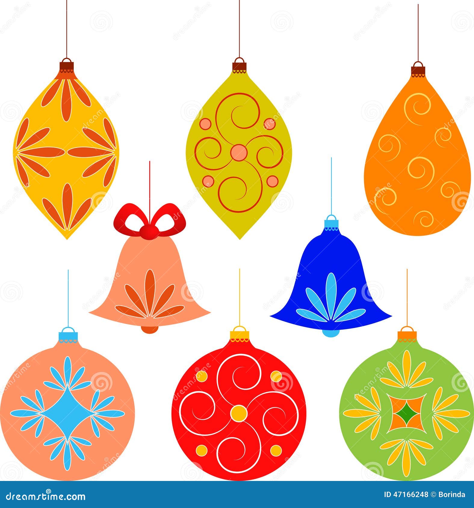 Christmas Tree Ornament Illustrations Stock Illustration - Illustration ...