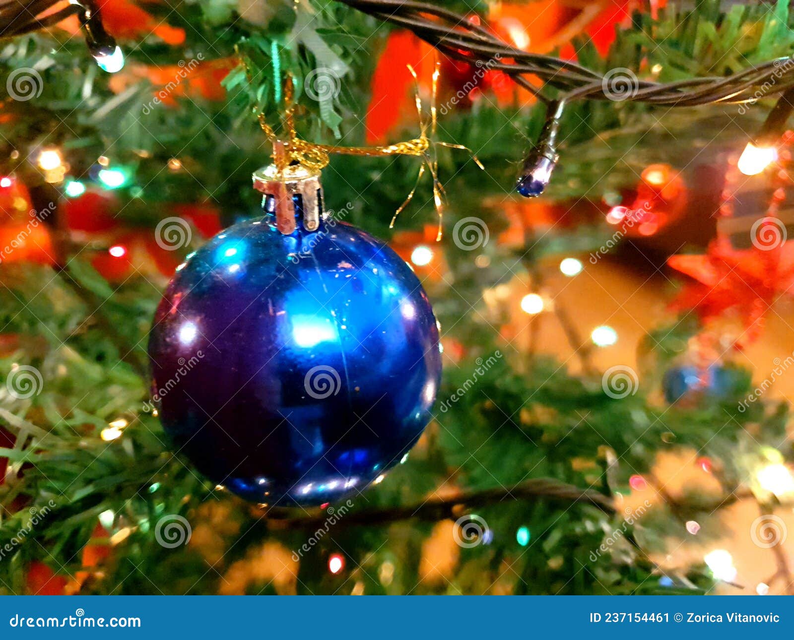Christmas Tree Ornament with Lights Stock Image Image of tree, light