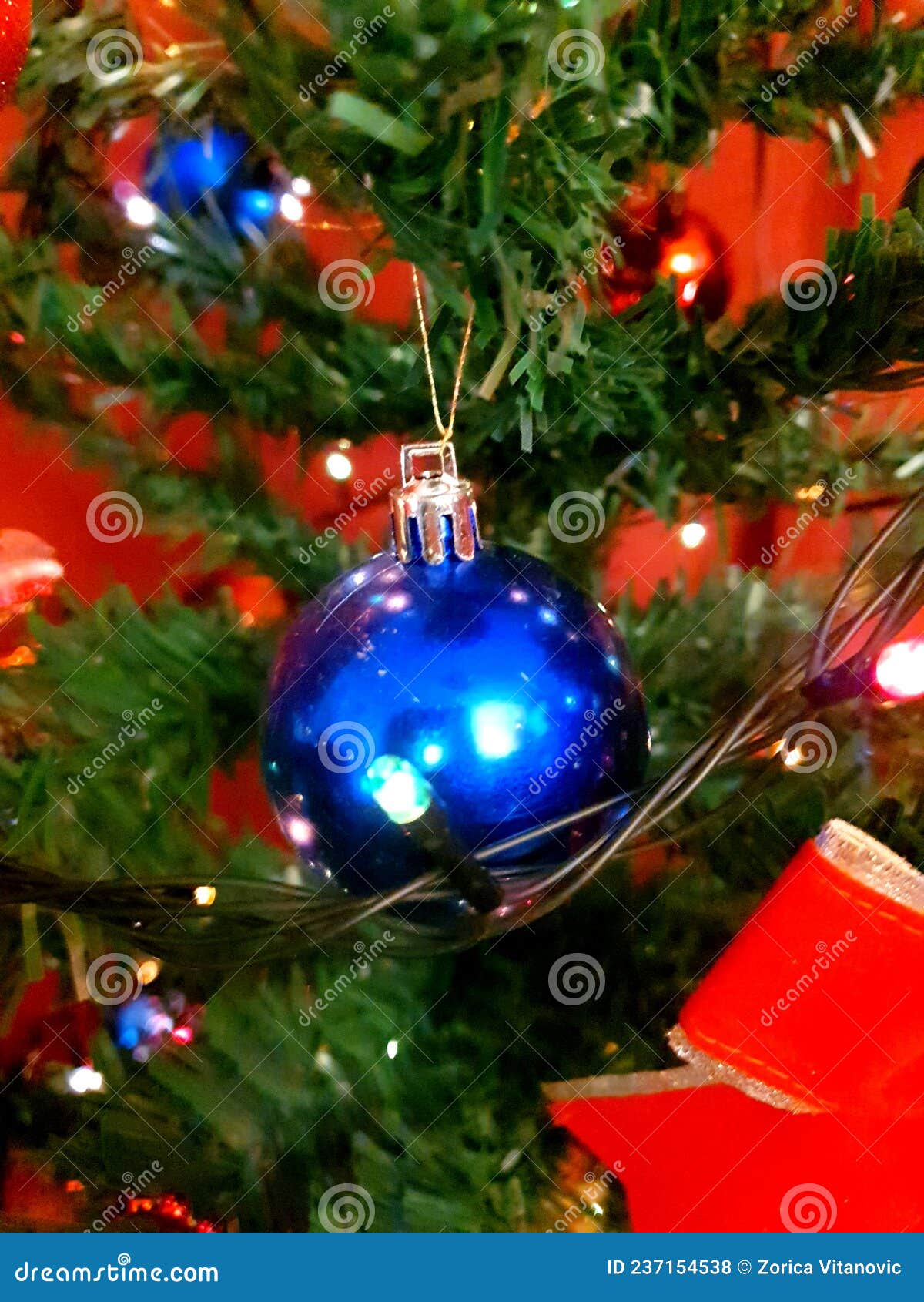 Christmas Tree Ornament with Lights Stock Photo Image of event