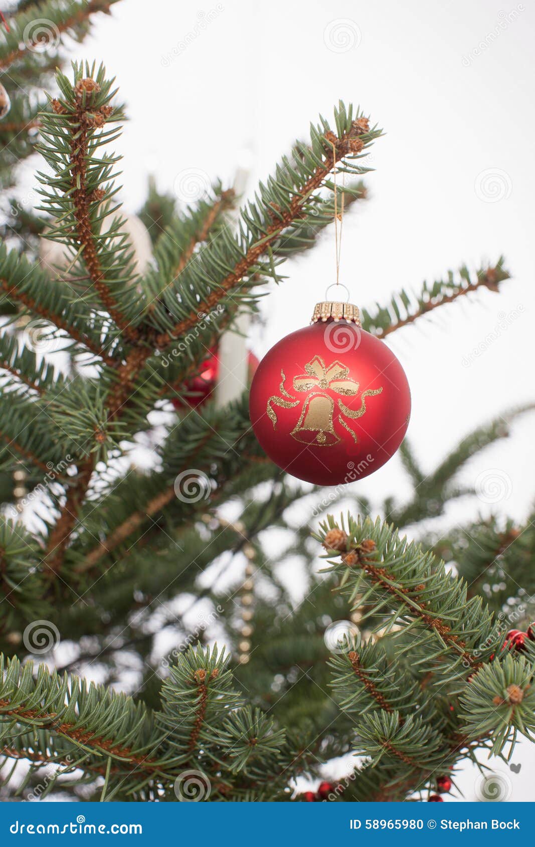 Christmas Tree with Ornaments Stock Photo - Image of bauble, background ...