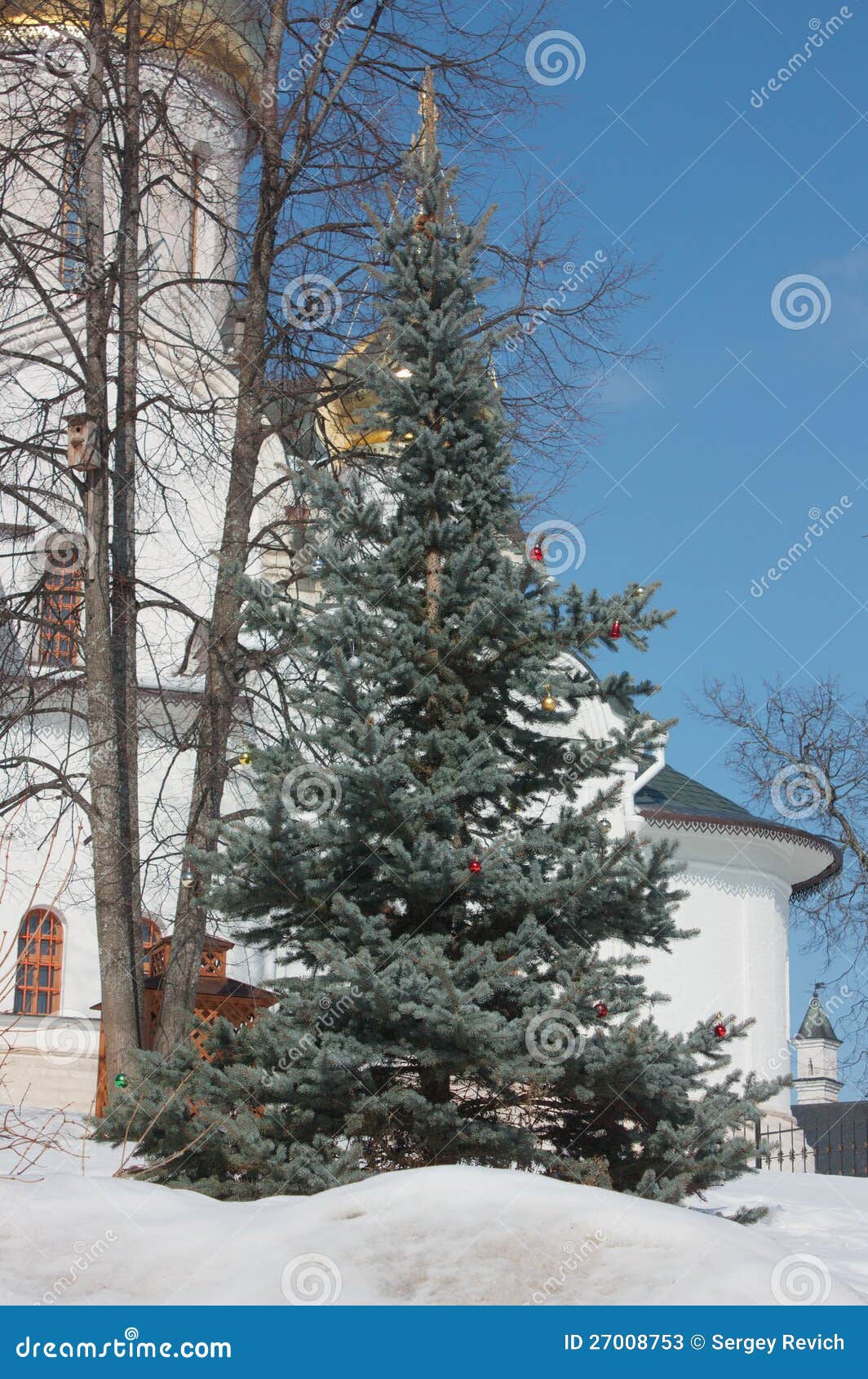 Christmas Tree in an Orthodox Monastery Stock Image Image of cold