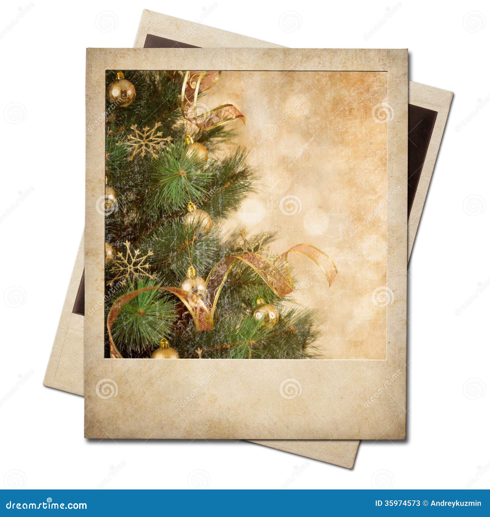 Christmas Tree Polaroid Old Photo Frame Stock Image Image Of Polaroid Tree 35974573