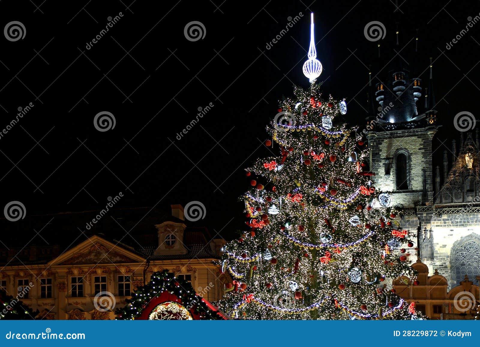 Christmas Tree in Prague Old Town Square Stock Photo Image of