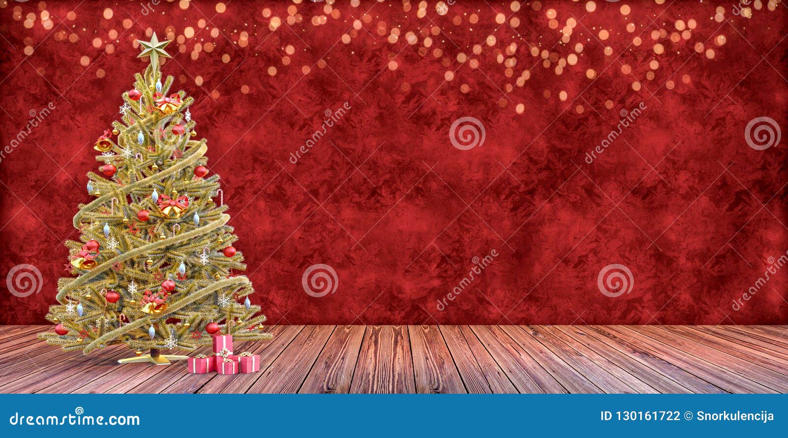 christmas tree with presents, gift card template