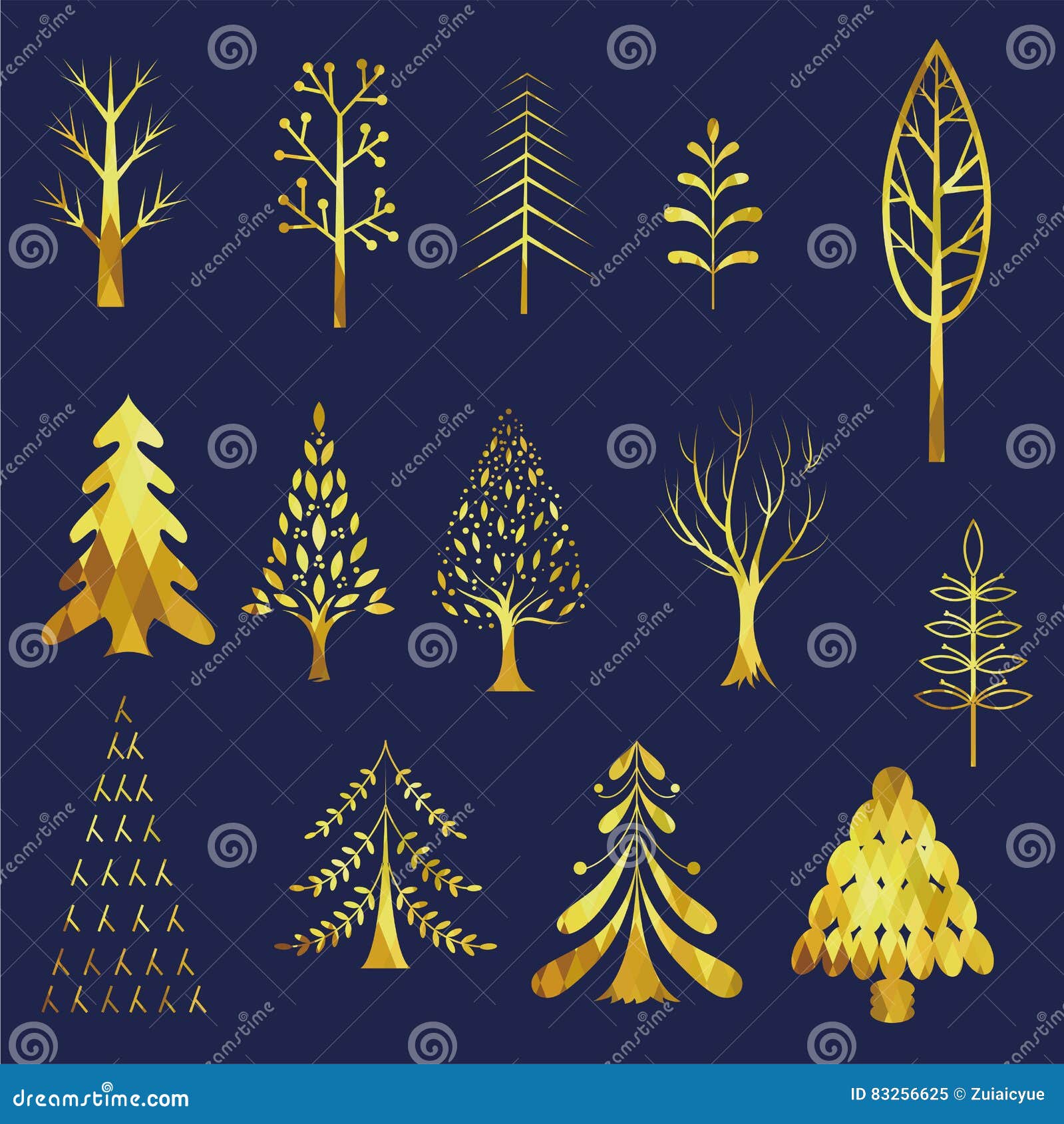 Christmas Tree Profile Design Stock Vector Image