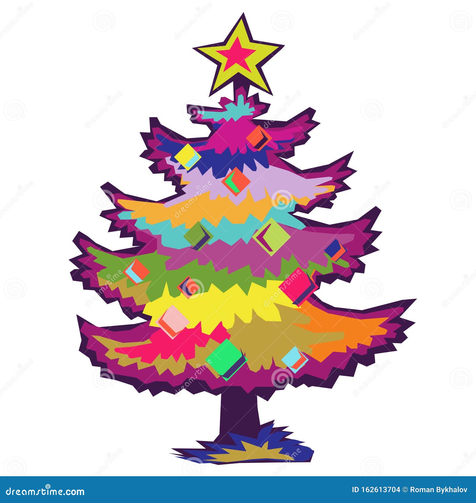 Download Christmas Tree In Rainbow Colors Stock Vector ...