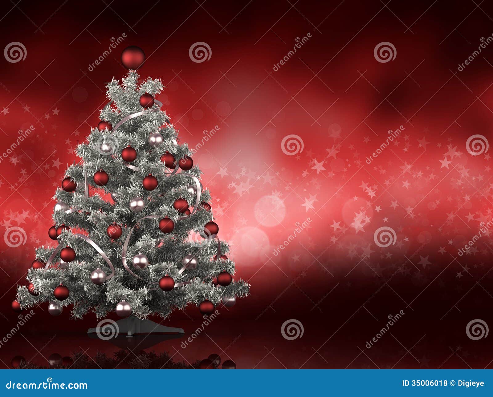 Christmas Tree on Red Background Stock Illustration Illustration of celebration, garland 35006018