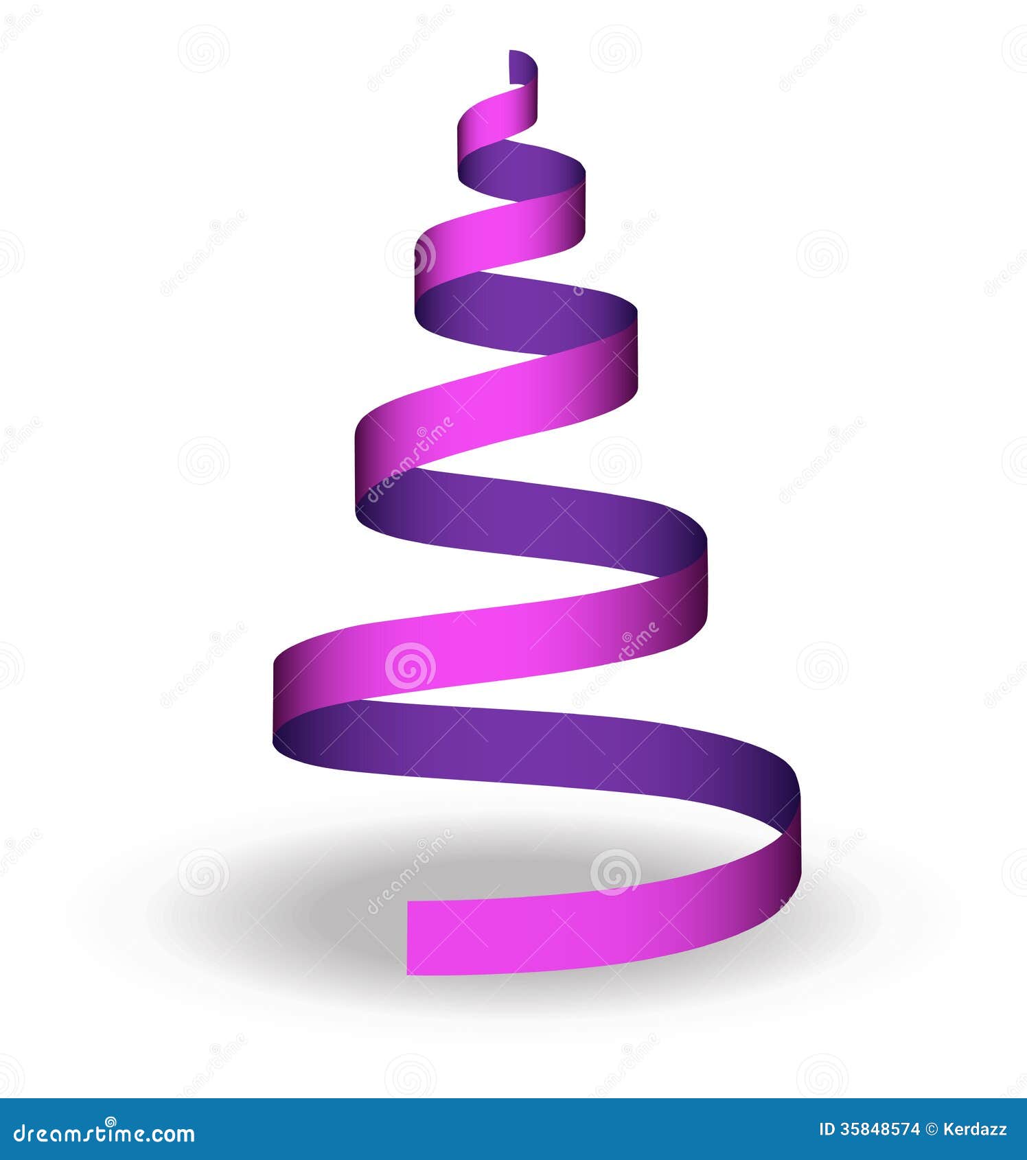 Christmas tree ribbon stock illustration. Illustration of design 35848574