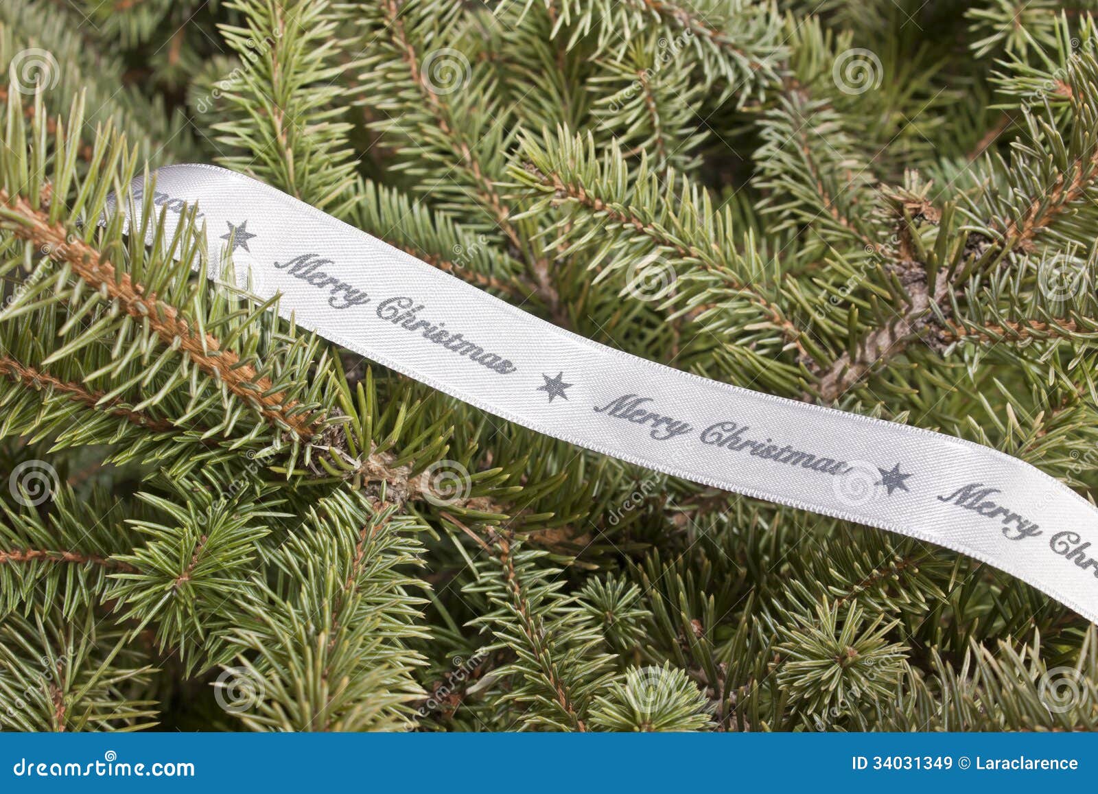 Christmas tree with ribbon stock image. Image of merry 34031349