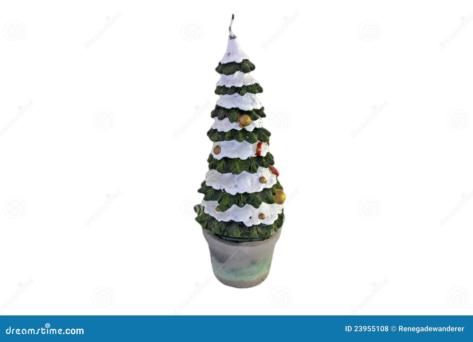 A Christmas Treeshaped Candle Stock Photo Image of wick, close 23955108