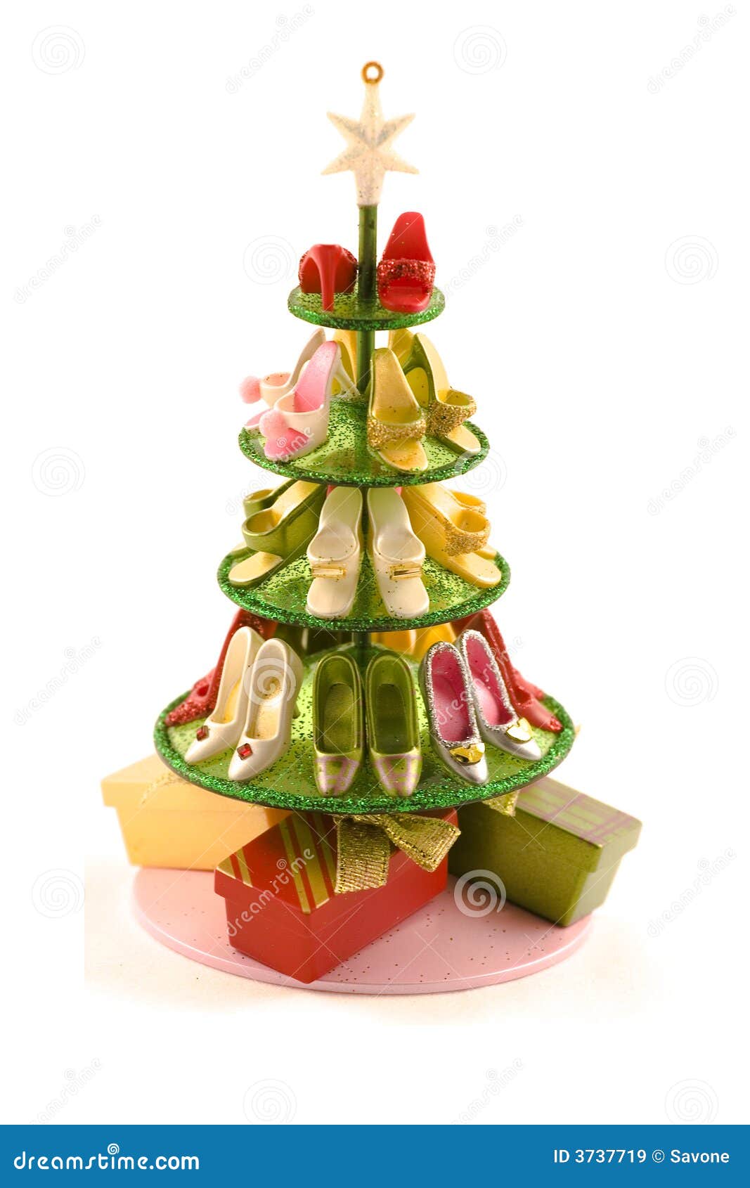 Christmas Tree With Shoes Royalty Free Stock Images - Image: 3737719