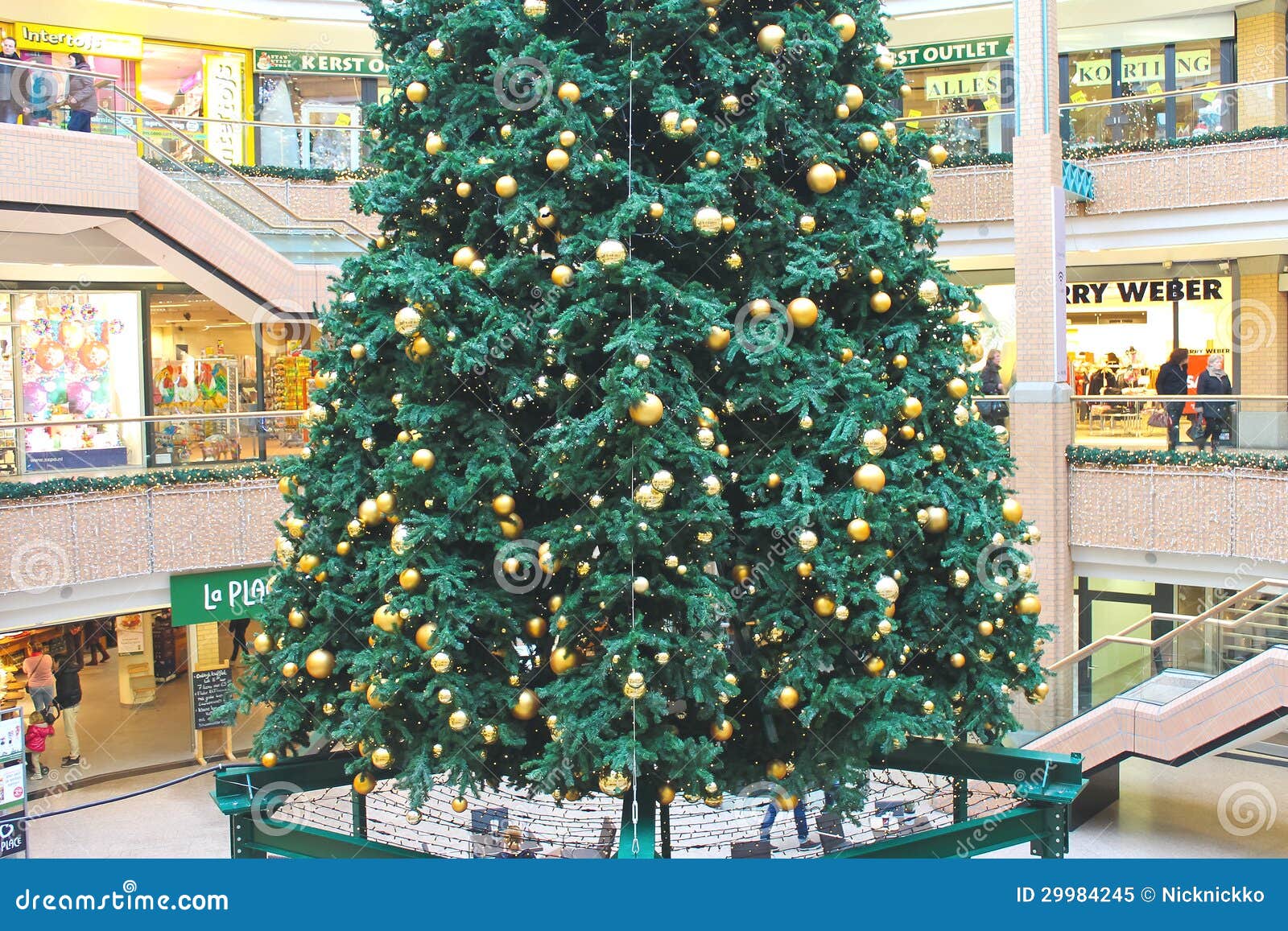 Christmas Tree in a Shopping Center Editorial Image Image of