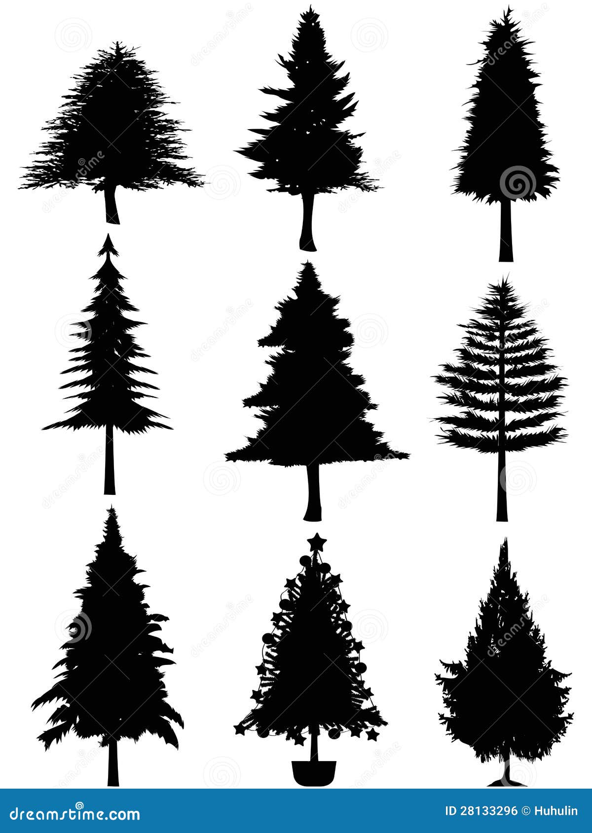 Christmas Tree Silhouette Royalty Free Stock Image - Image 