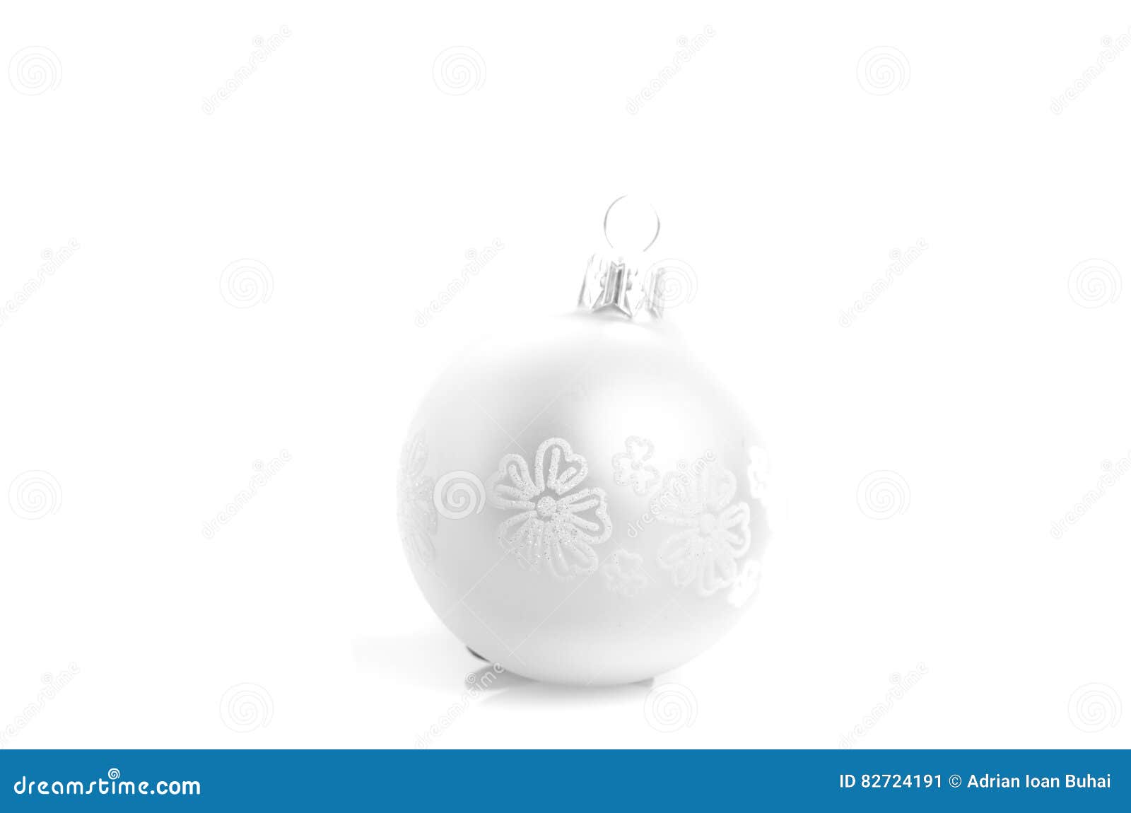 Christmas Tree Silver Ball for Decoration Isolated on White Back Stock ...