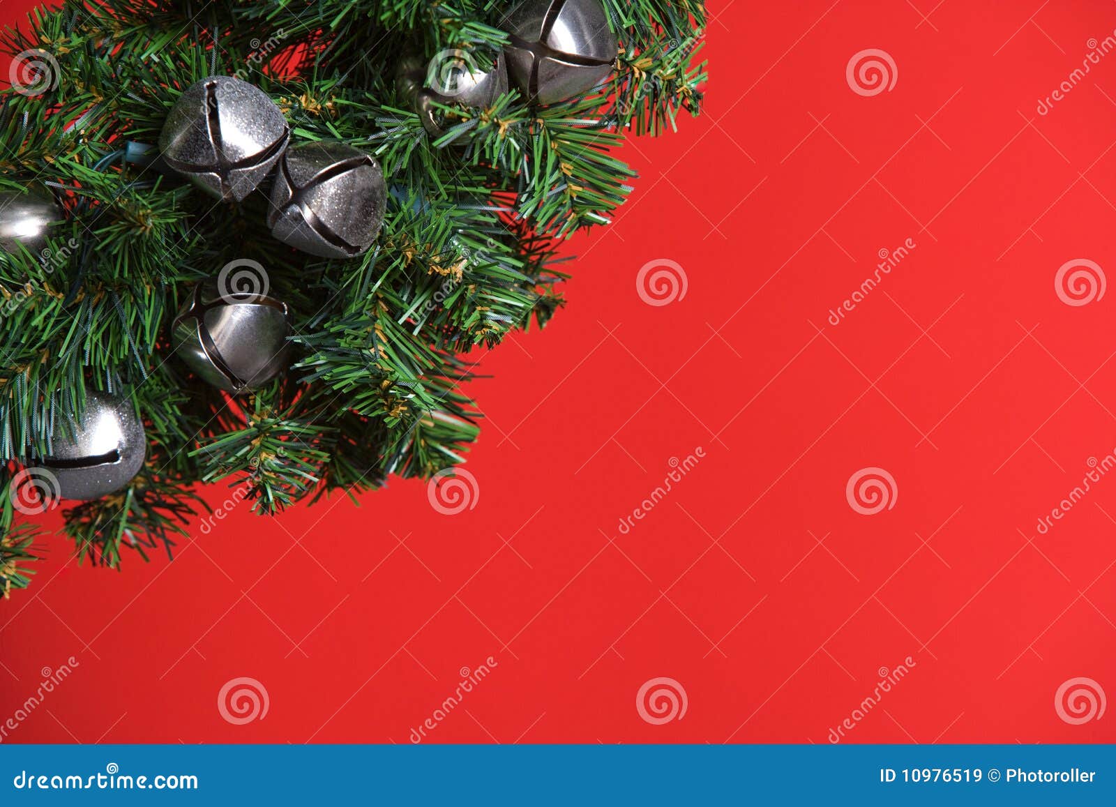 Christmas Tree with Silver Bells Stock Image - Image of coniferous ...