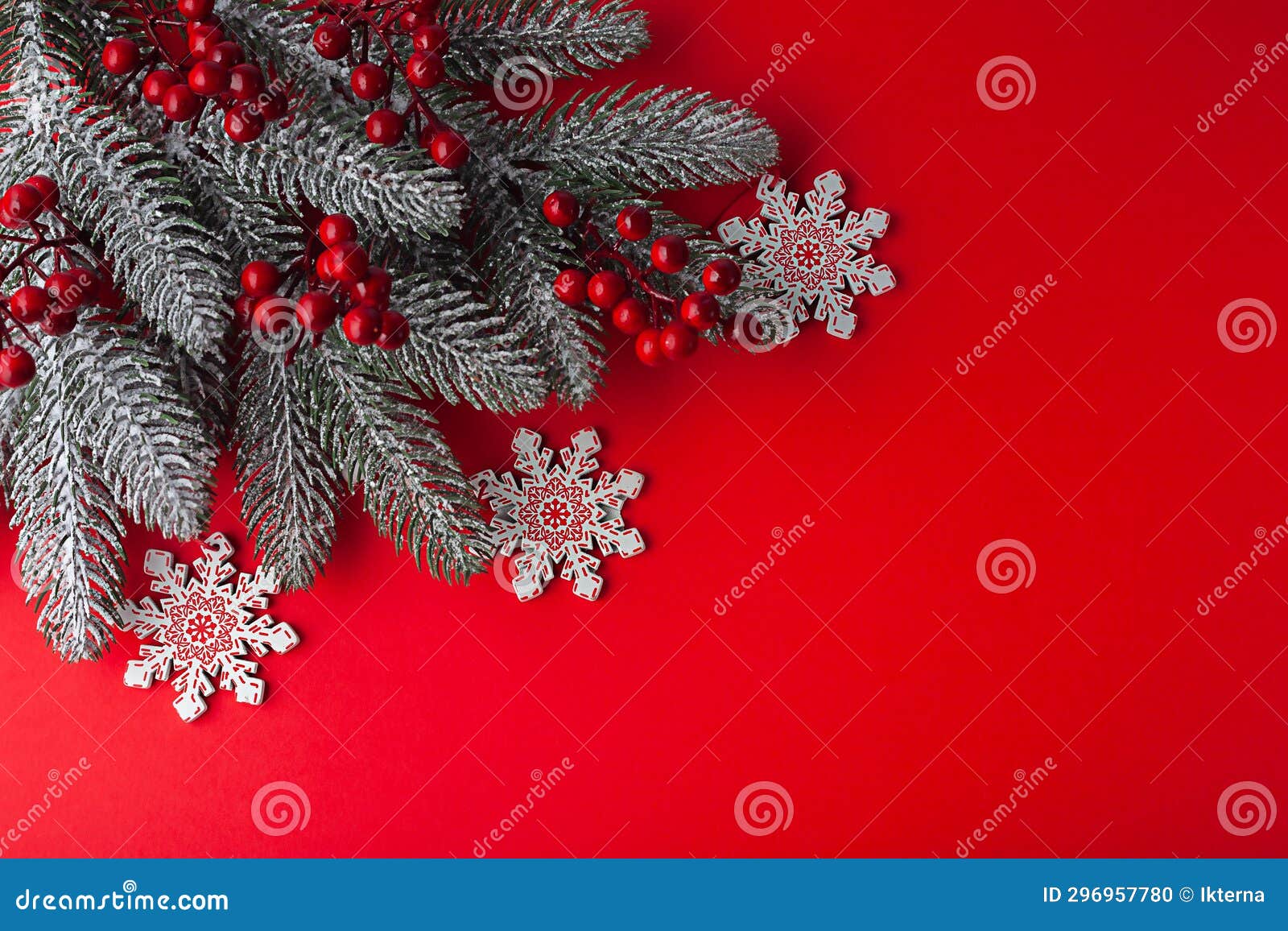 Christmas, Christmas Tree and Snow. Christmas Background. Stock Photo