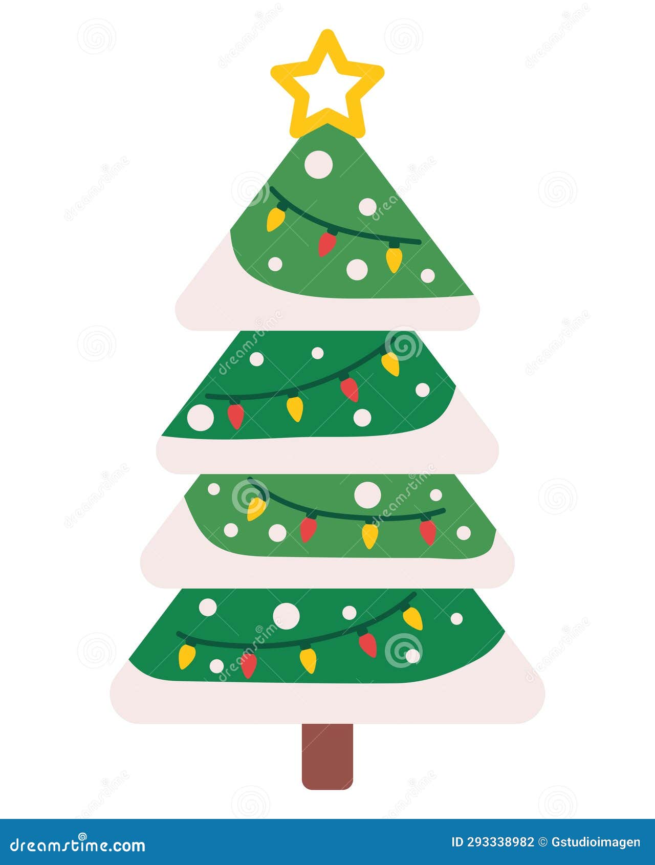 Christmas tree with snow stock illustration. Illustration of vector