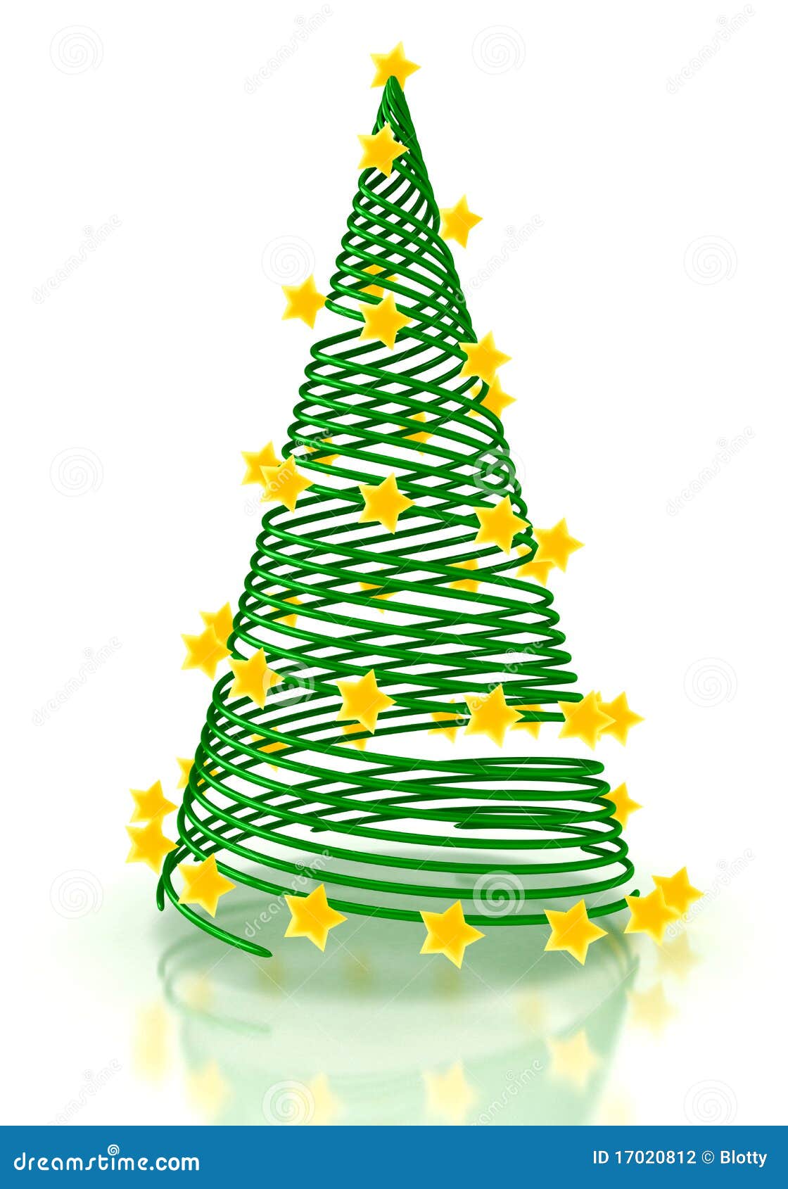 Christmas Tree with Stars Over White Stock Illustration Illustration
