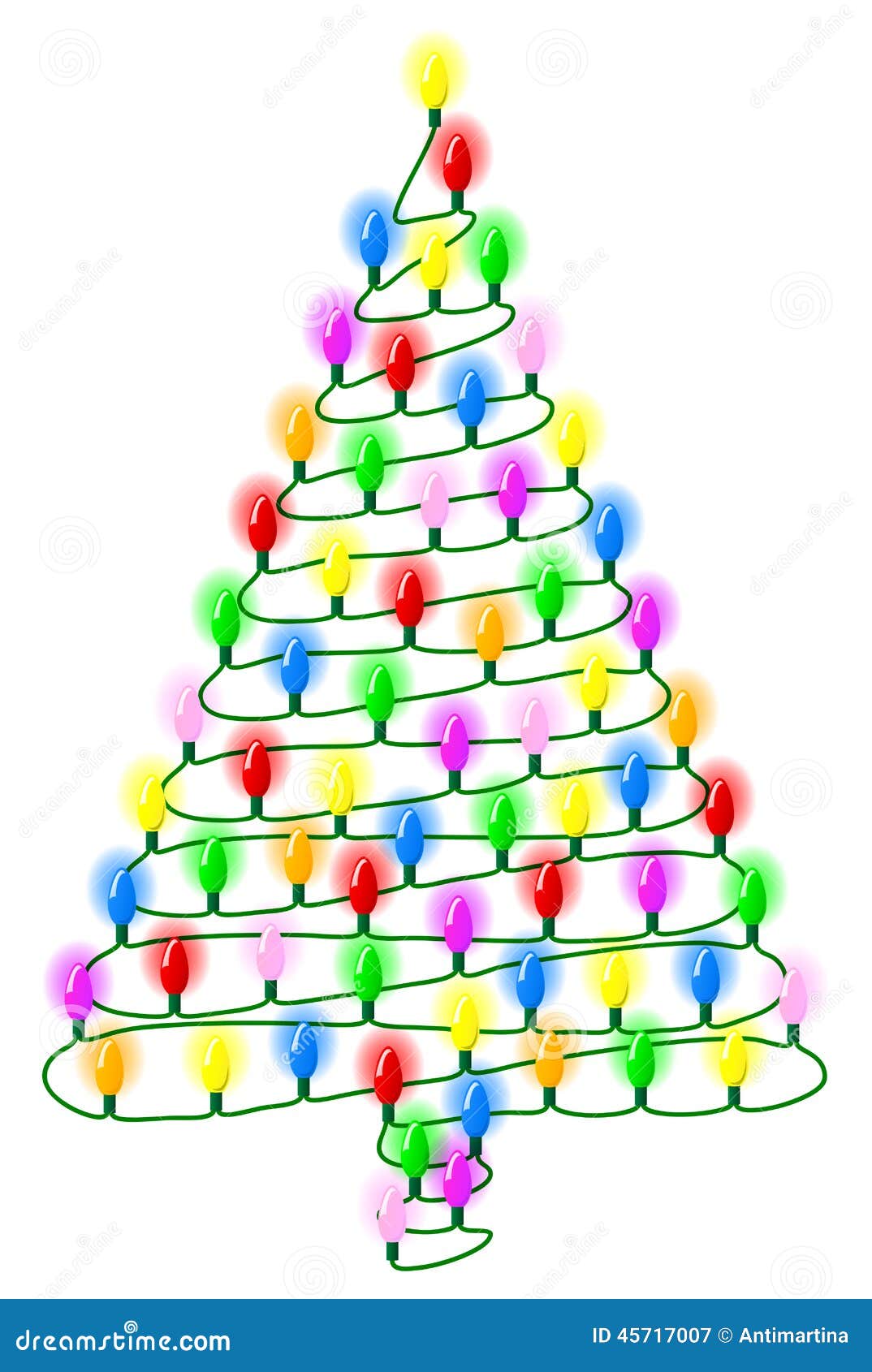 Christmas Tree from a of Lights on Stock Vector - Illustration of christmas, isolated: 45717007