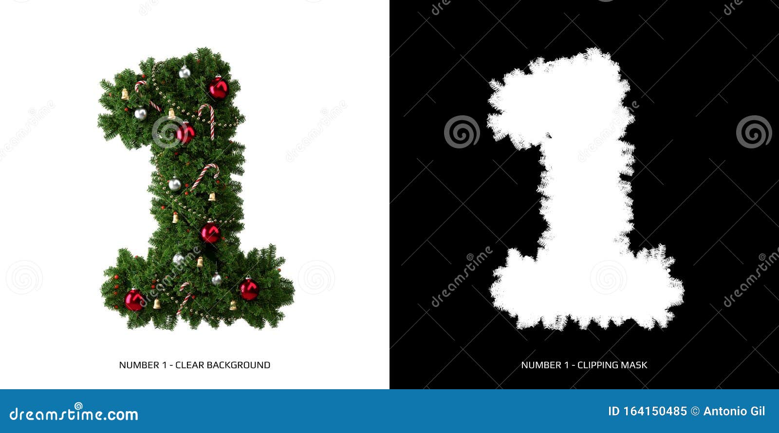 Christmas Number 1. Christmas Typography. Stock Illustration