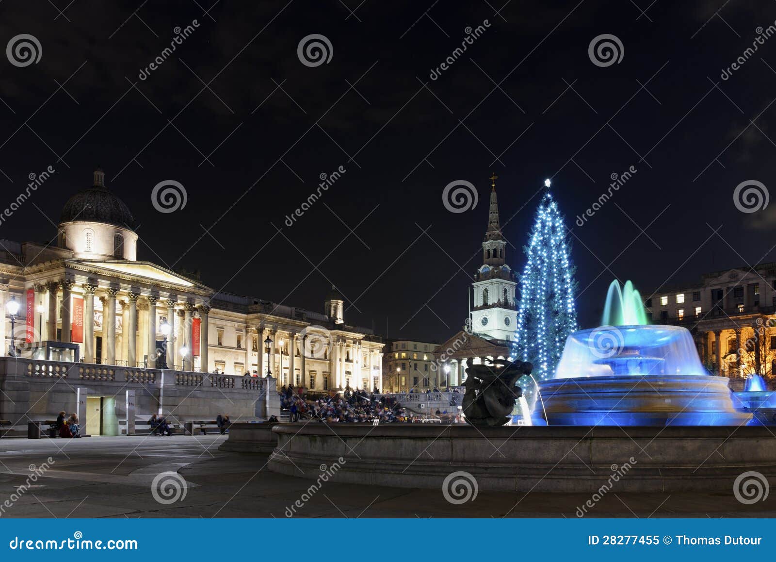 Christmas Tree on Trafalgar Square, London Editorial Image Image of