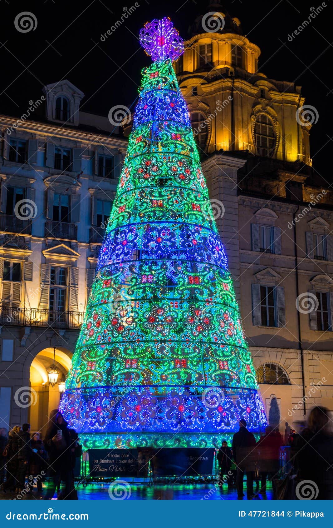 Christmas Tree in Turin editorial stock image. Image of castello 47721844