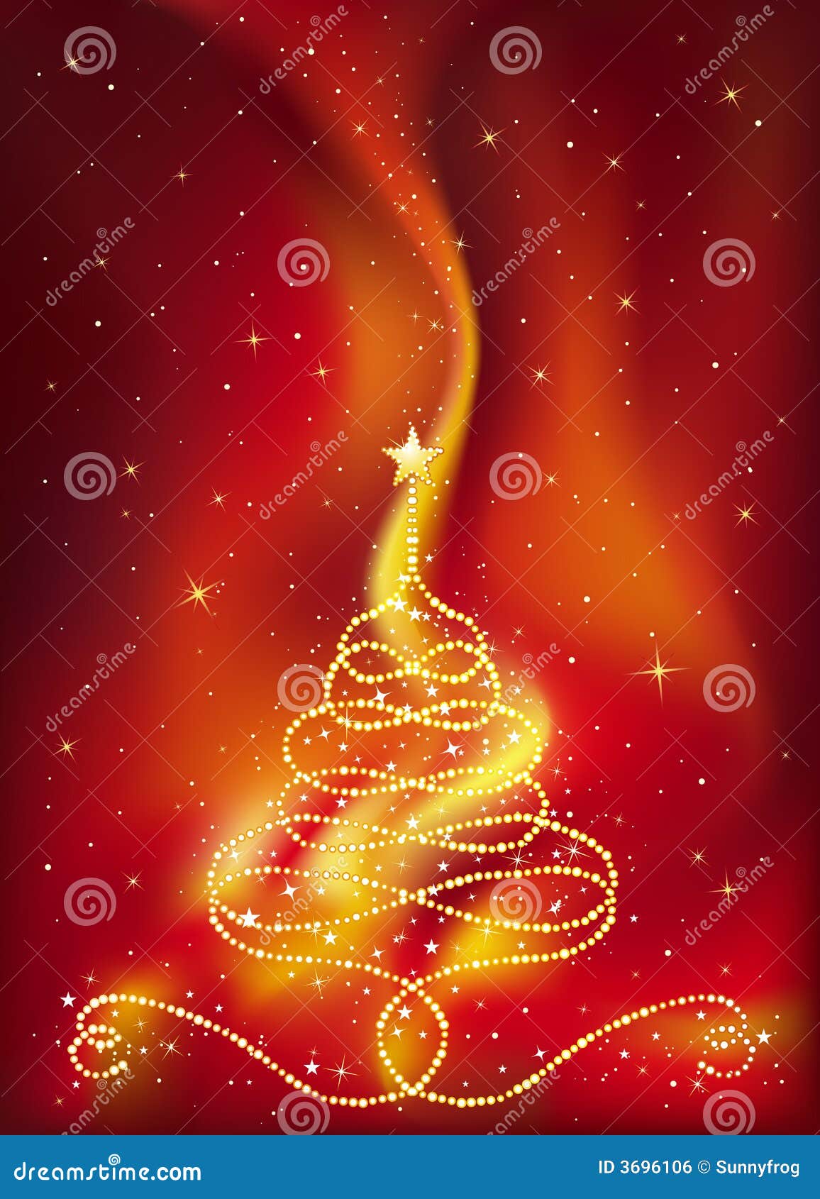 Christmas tree, vector. Christmas tree on red background, vector illustration