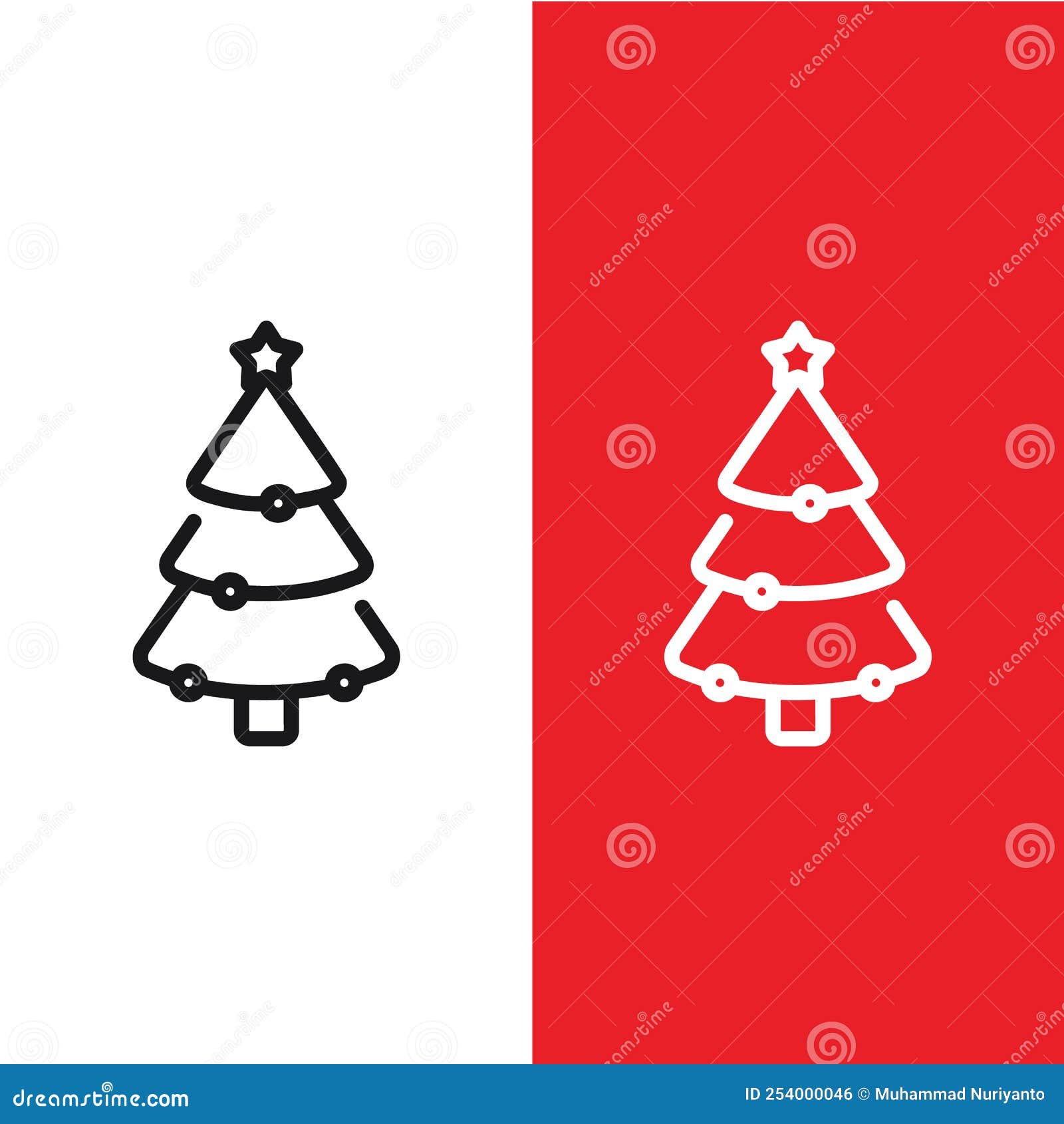 Christmas Christmas Tree Vector Icon in Outline Style Stock Vector - Illustration of december 