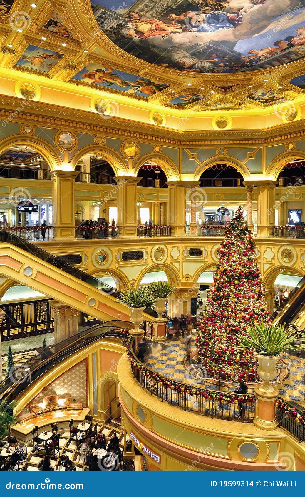Christmas Tree At Venetian Hotel Of Macau Editorial Stock 