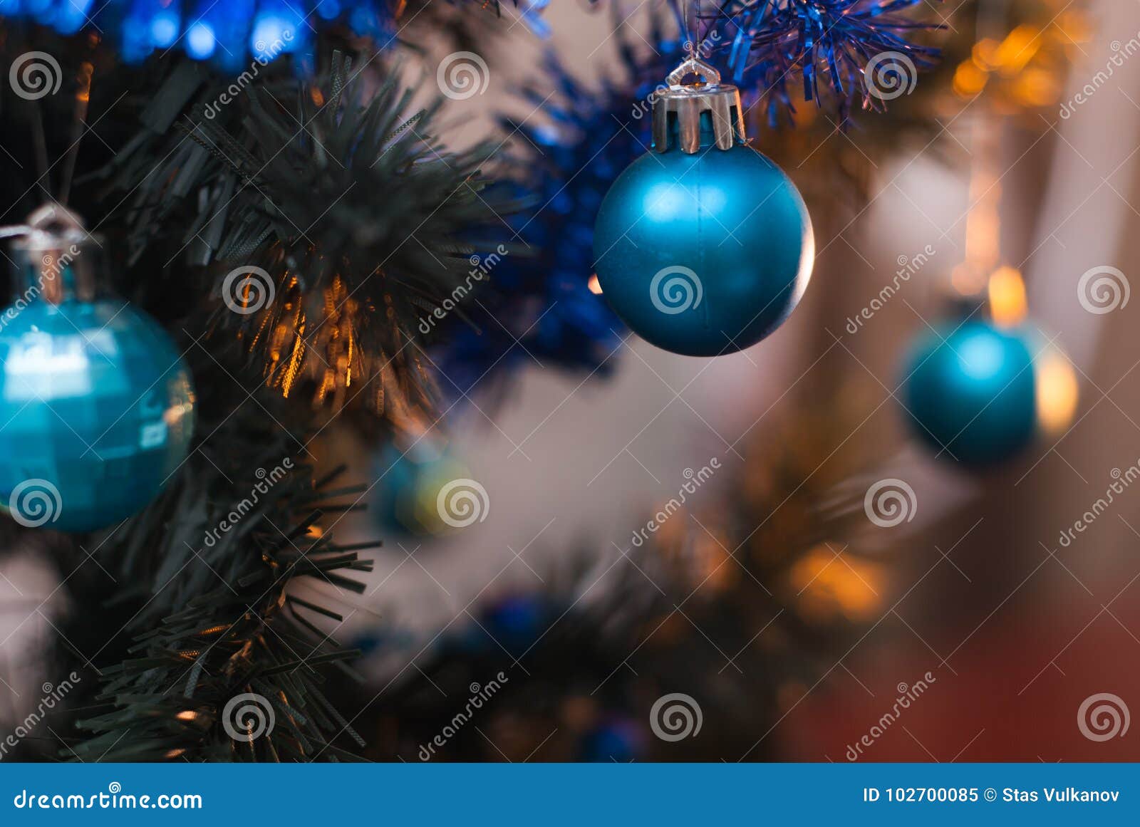 Christmas Tree on Wall Background, Yellow Lights, Stock Image - Image ...