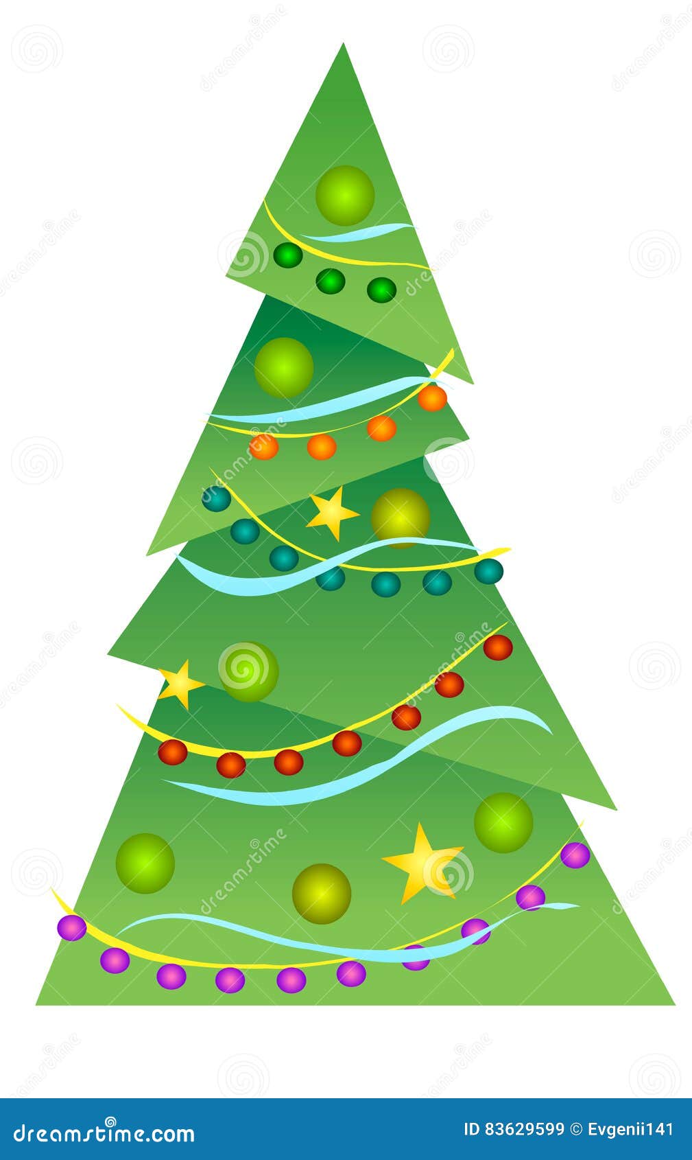 Christmas Tree on White Background. Stock Illustration Illustration