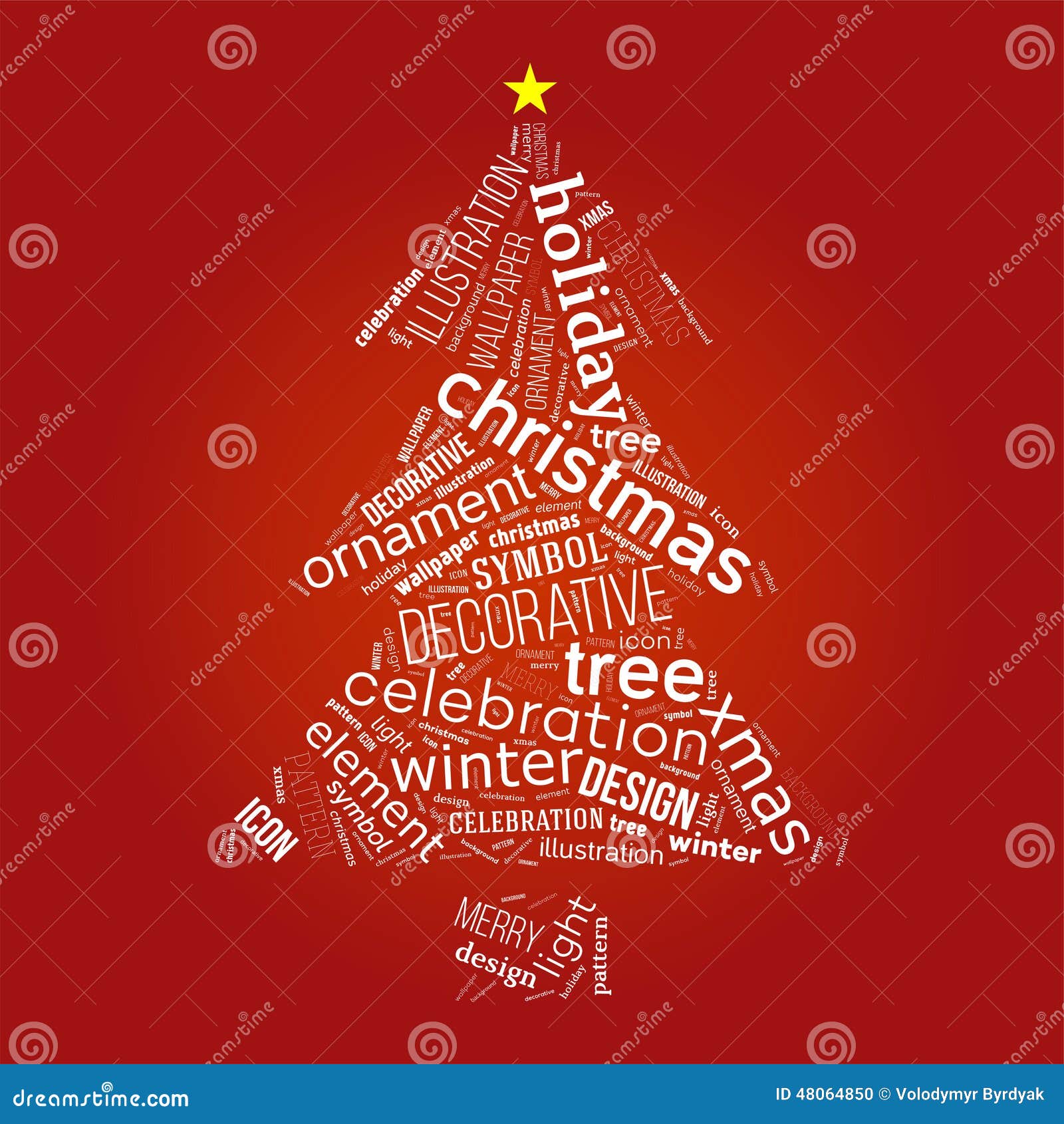 Christmas tree with words stock illustration. Illustration of green