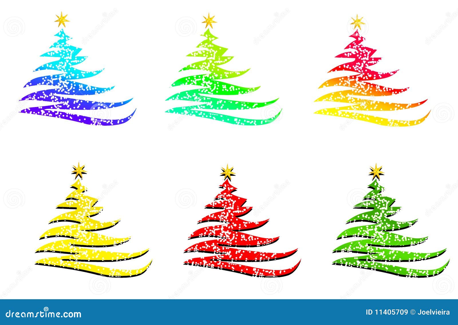 Disegni Di Natale A Colori.Christmas Trees In Different Colors Stock Illustration Illustration Of Decoration Greeting 11405709