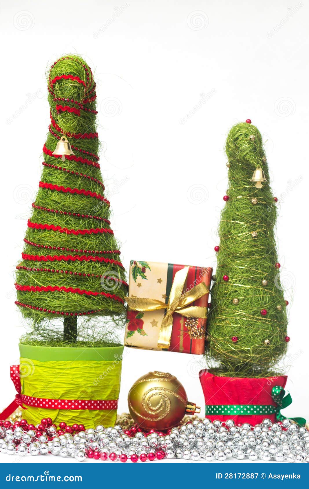 Christmas Trees Made of Sisal Stock Image Image of celebration