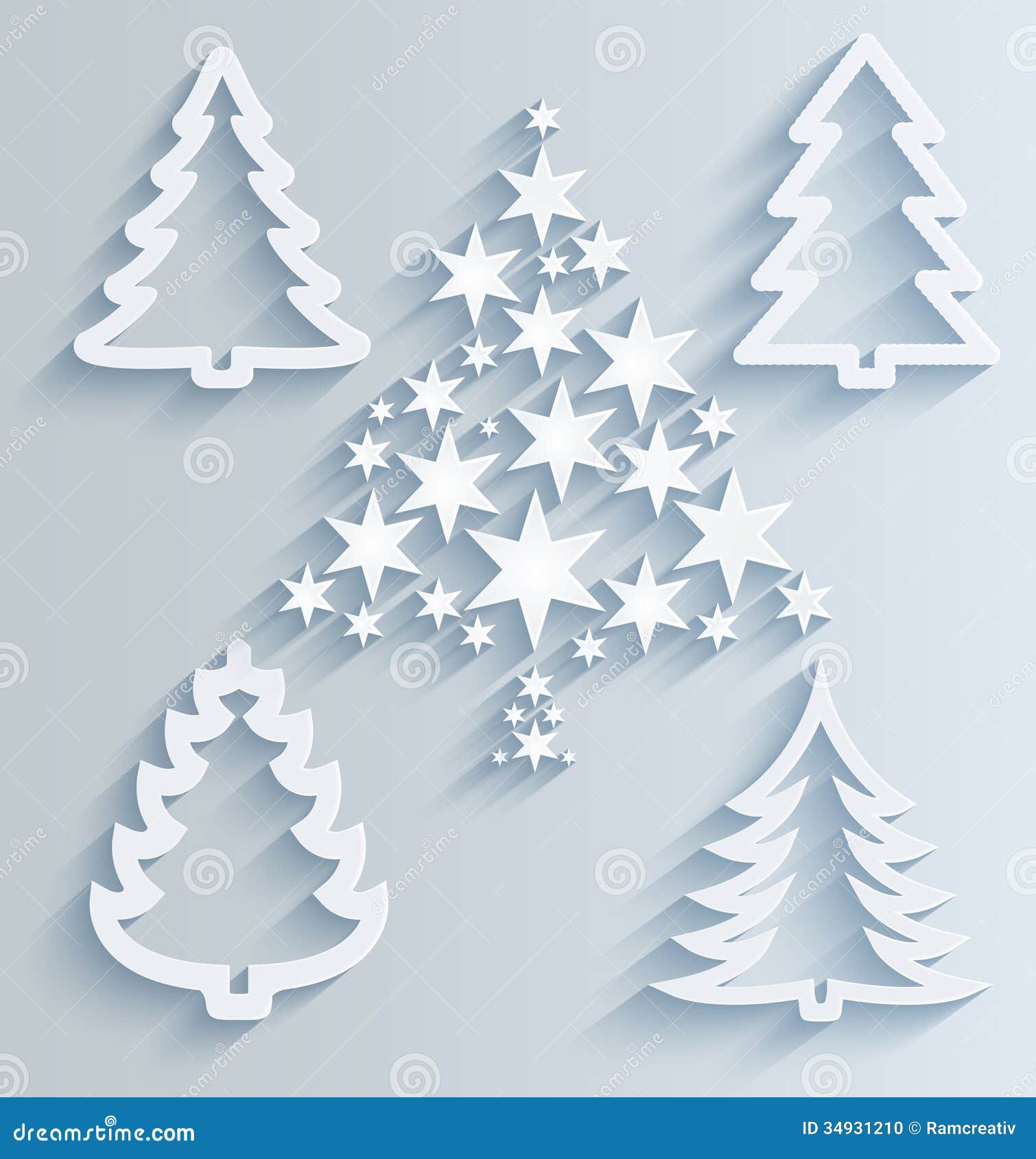  Christmas  Trees Paper  Holiday  Decorations  Stock 