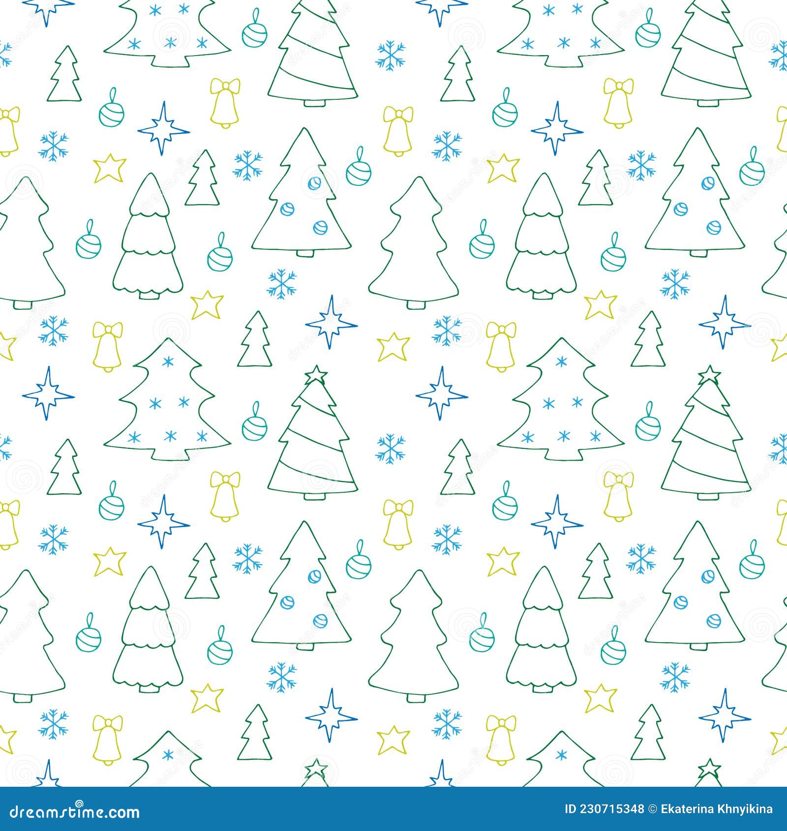 christmas trees simless pattern   doodles colored