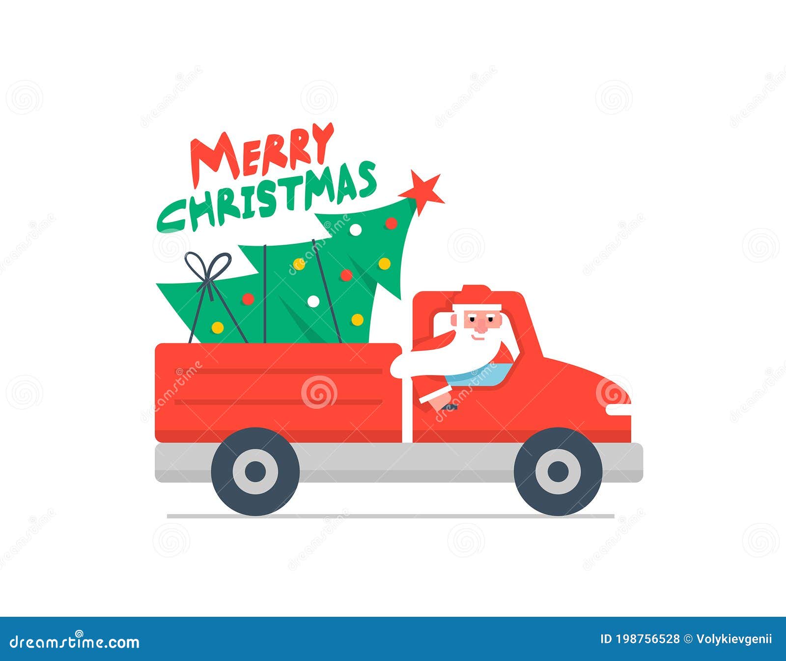 Download Christmas Truck And Christmas Tree Stock Vector - Illustration of merry, winter: 198756528