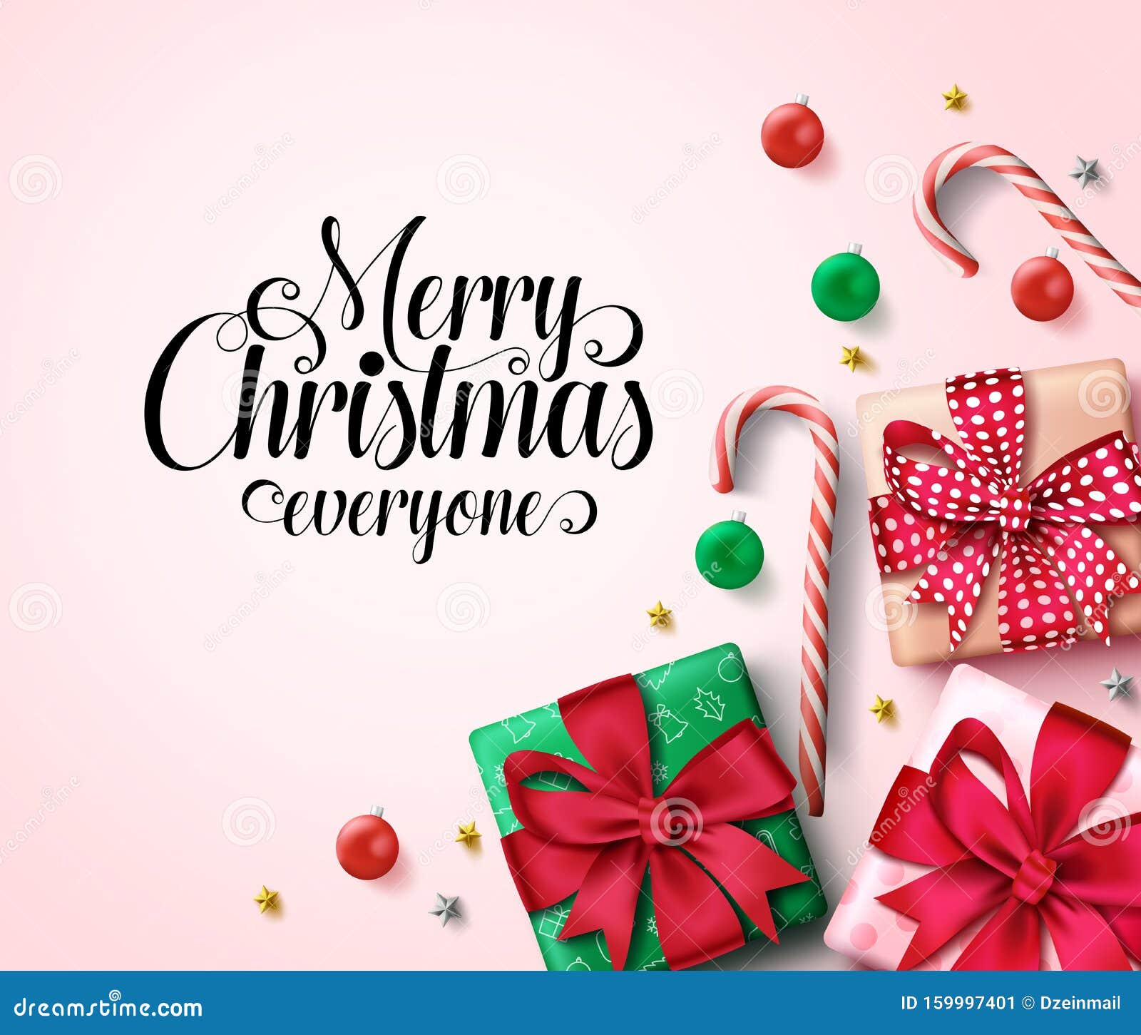 Christmas Vector Background Template Merry Christmas Everyone Greeting Text In Empty Space For Message Stock Vector Illustration Of Design Colorful 159997401