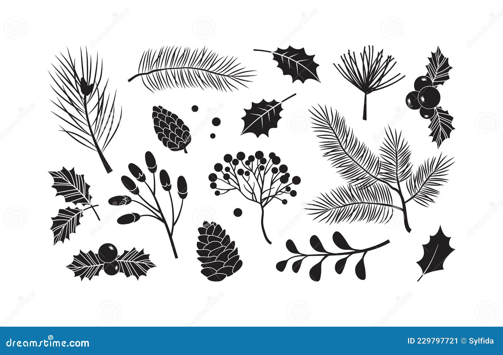Coniferous Fir Trees Evergreen Branches Vector Set Isolated On White  Background Flat Vector Element For Winter Holiday Decoration Design Stock  Illustration - Download Image Now - iStock