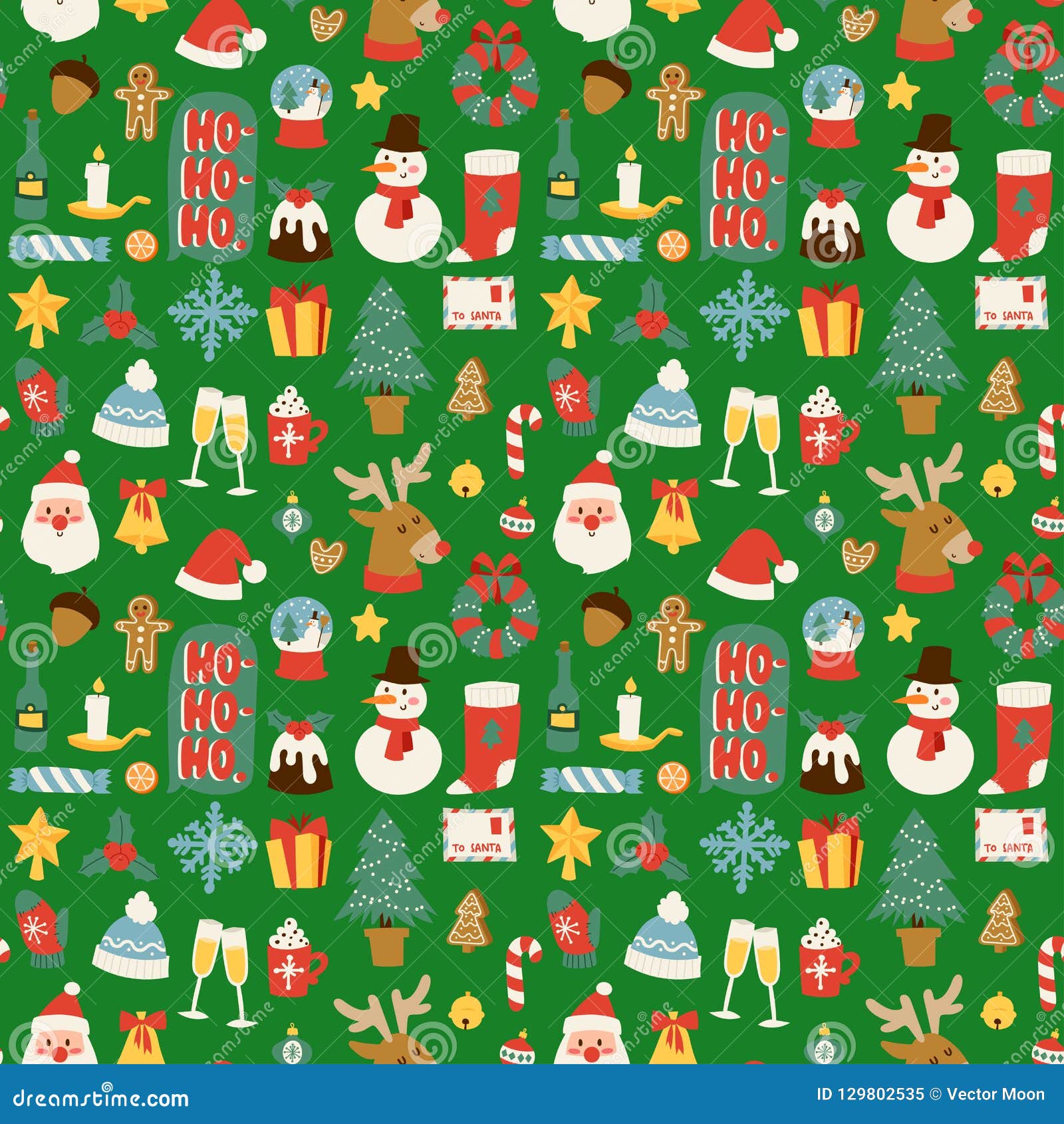 Christmas Vector Seamless Pattern Background for Greeting Card Winter ...