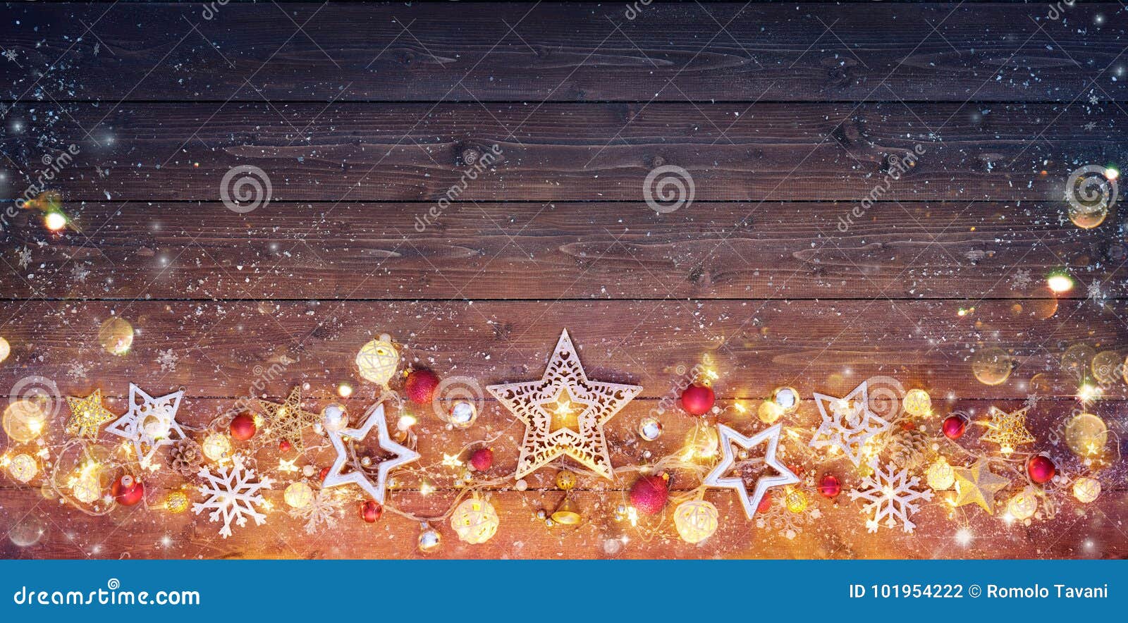 Christmas Vintage Card - Decoration and Lights Stock Photo - Image of ...