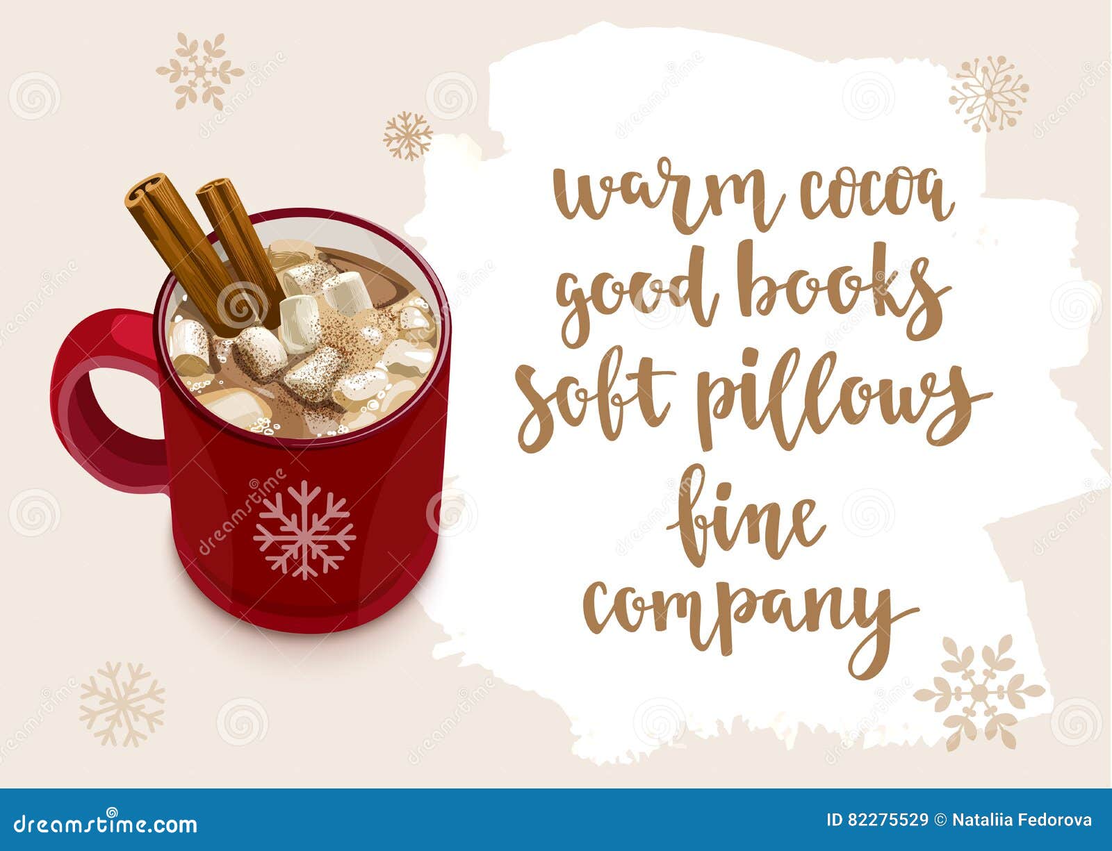 Christmas Warming Beverage Quote. Stock Vector Illustration of holly