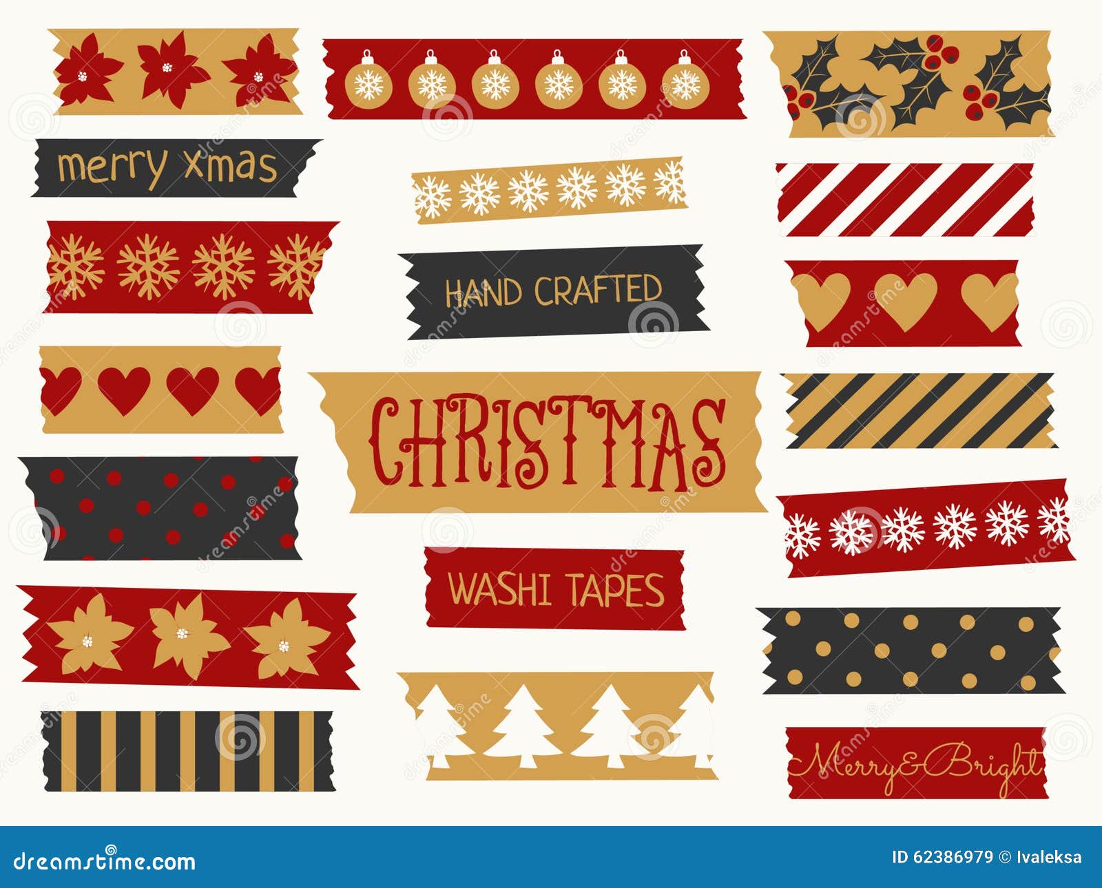Christmas Washi Tapes Vector Set Of Winter Colored Scotch Lines Stock  Illustration - Download Image Now - iStock