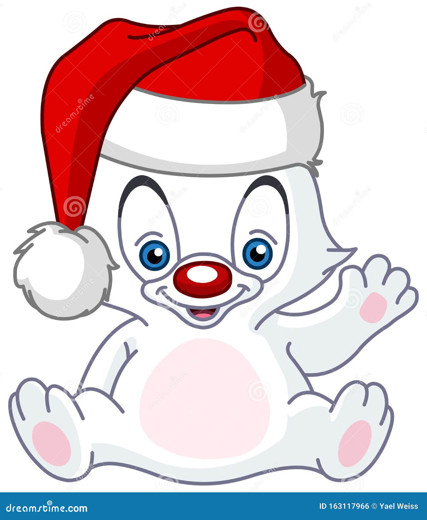 Download Christmas Waving Baby Polar Bear Stock Vector - Illustration of isolated, christmas: 163117966