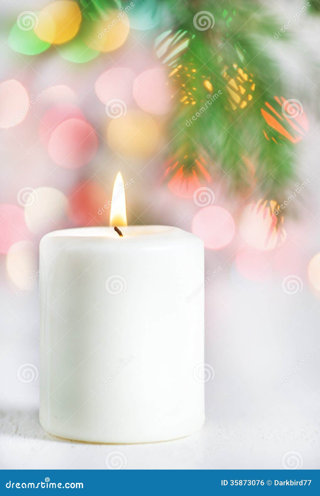 Christmas White Candle Royalty Free Stock Image Image 35873076