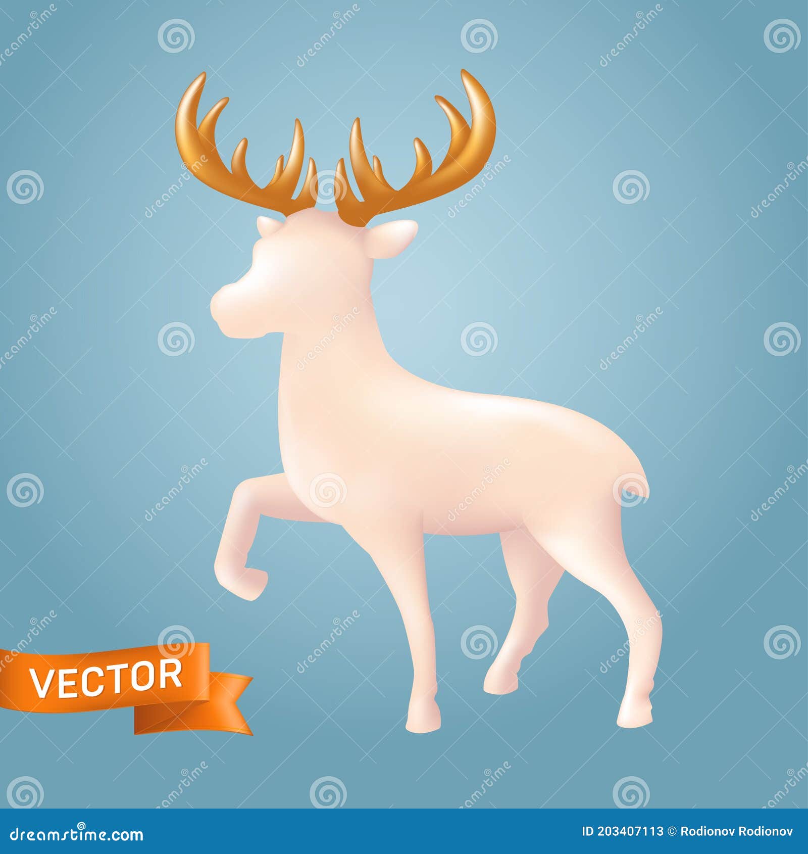 The Figure Of The Reindeer. Line Icon. Vector Illustration