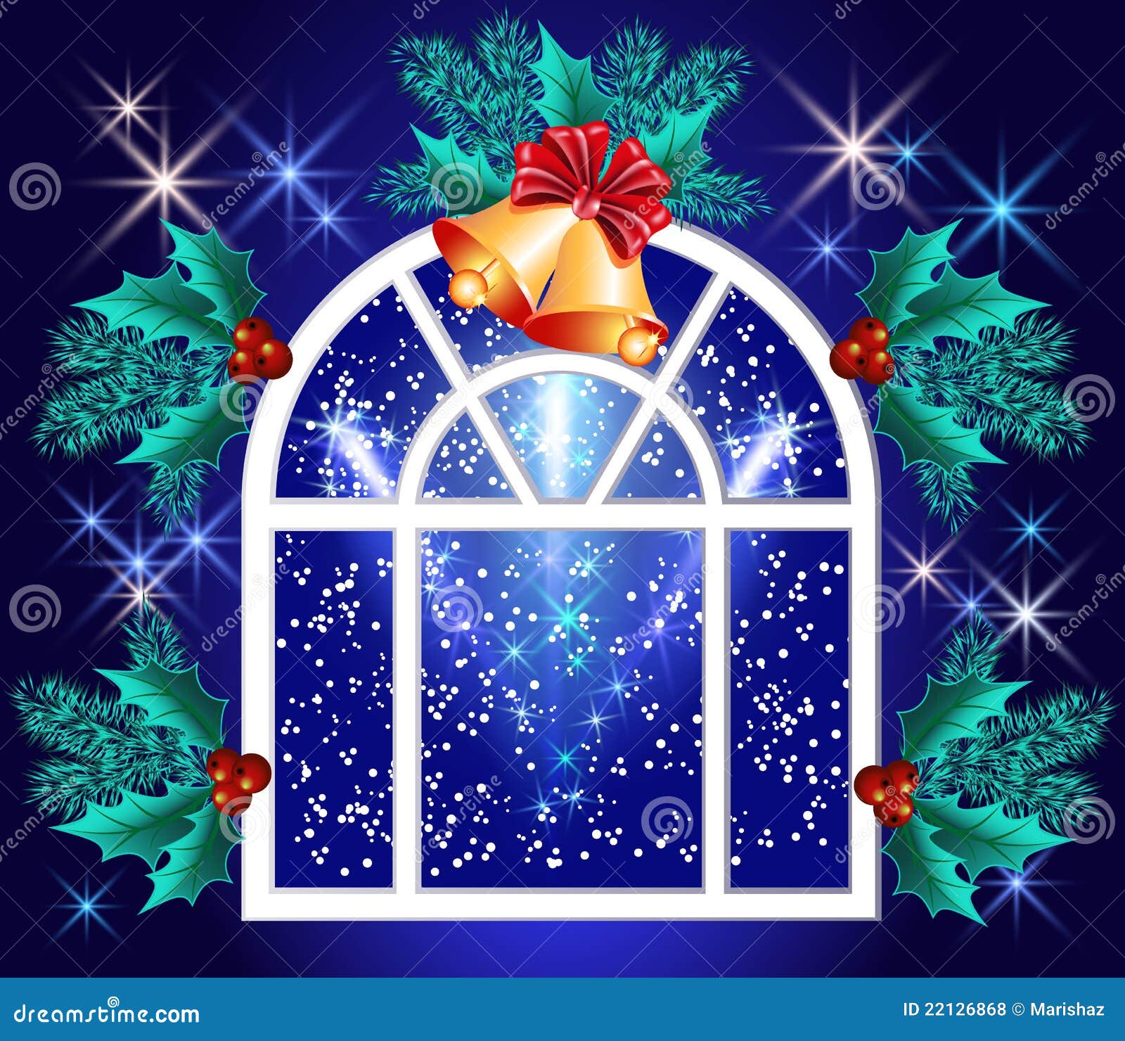 Download Christmas Window Illustration 22126868 Megapixl PSD Mockup Templates