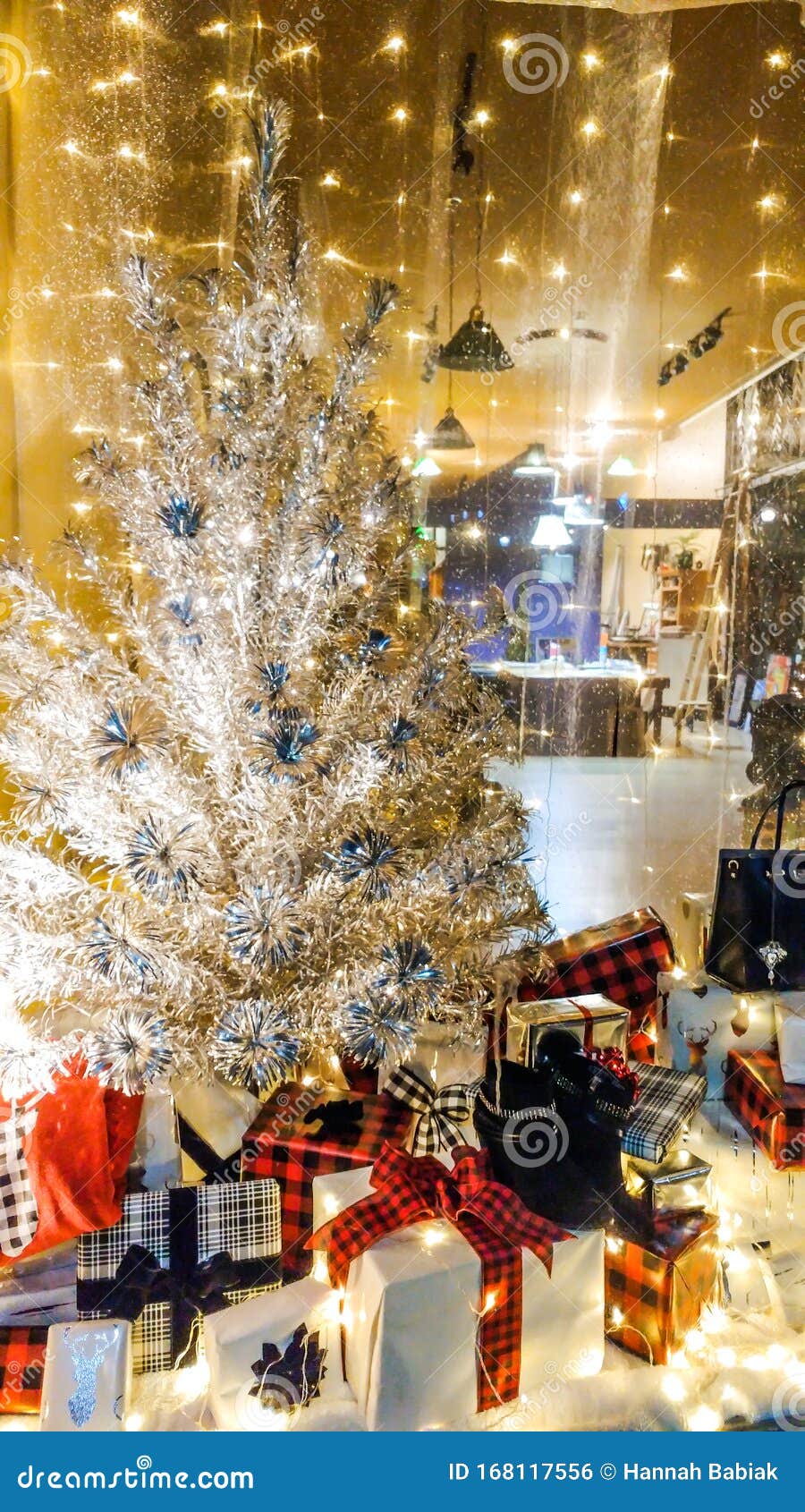 Christmas Window Display, Jacksonville, IL Stock Photo - Image of time ...