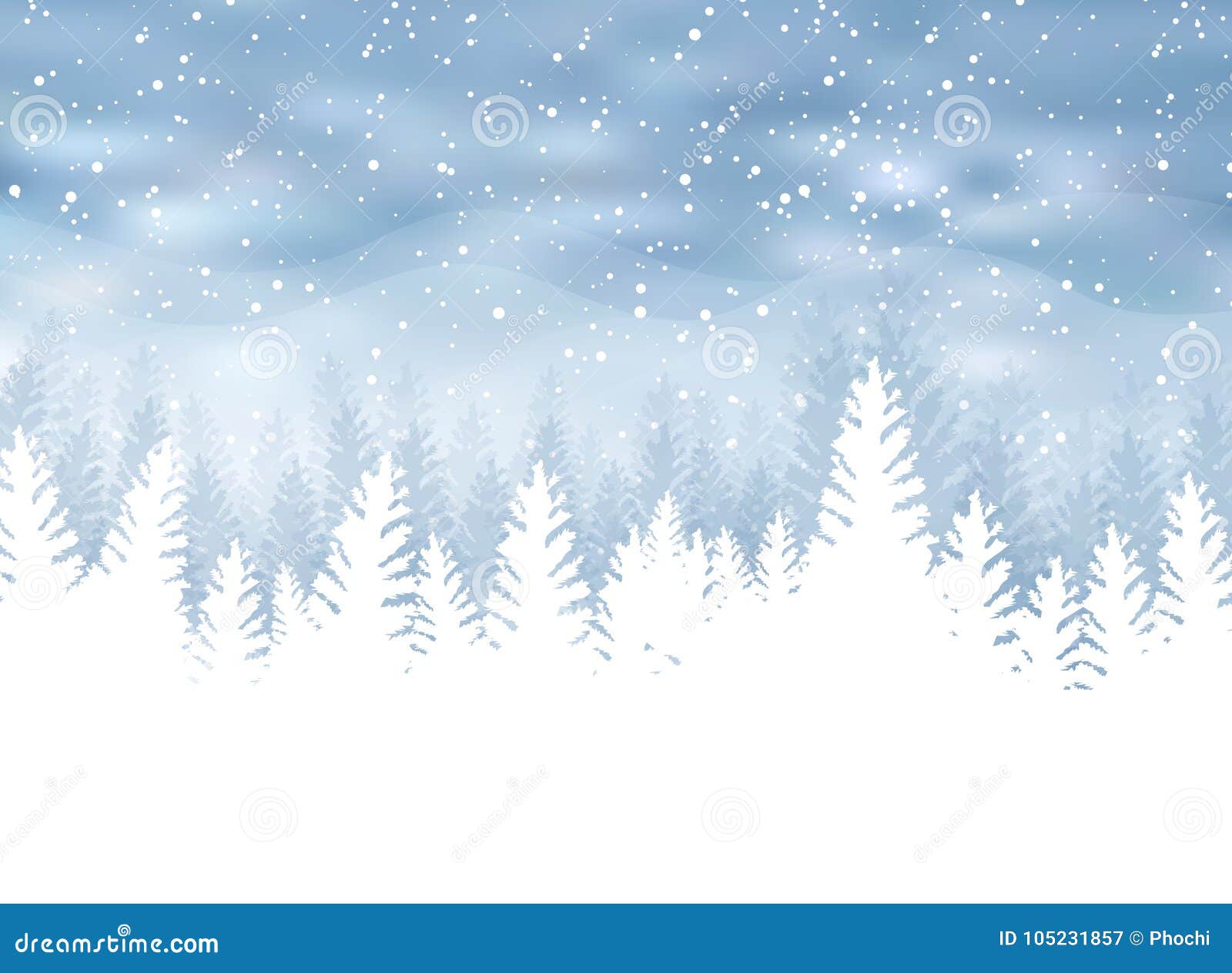 Christmas Winter on Blue Background. White Snow with Snowflakes Stock  Vector - Illustration of fall, celebration: 105231857